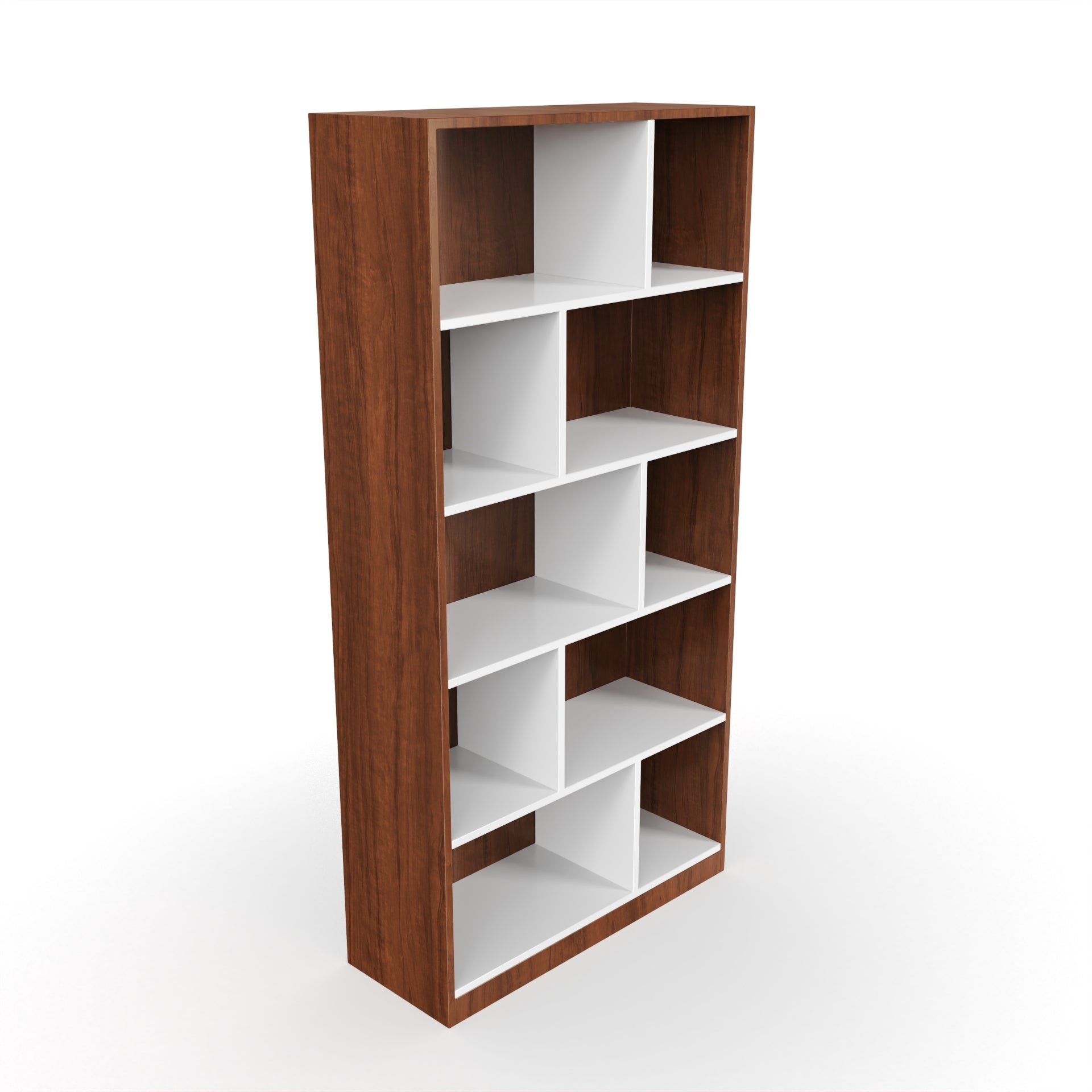 Jasper Open Bookshelf - Brazilian walnut and Frosty white - Neehv Home