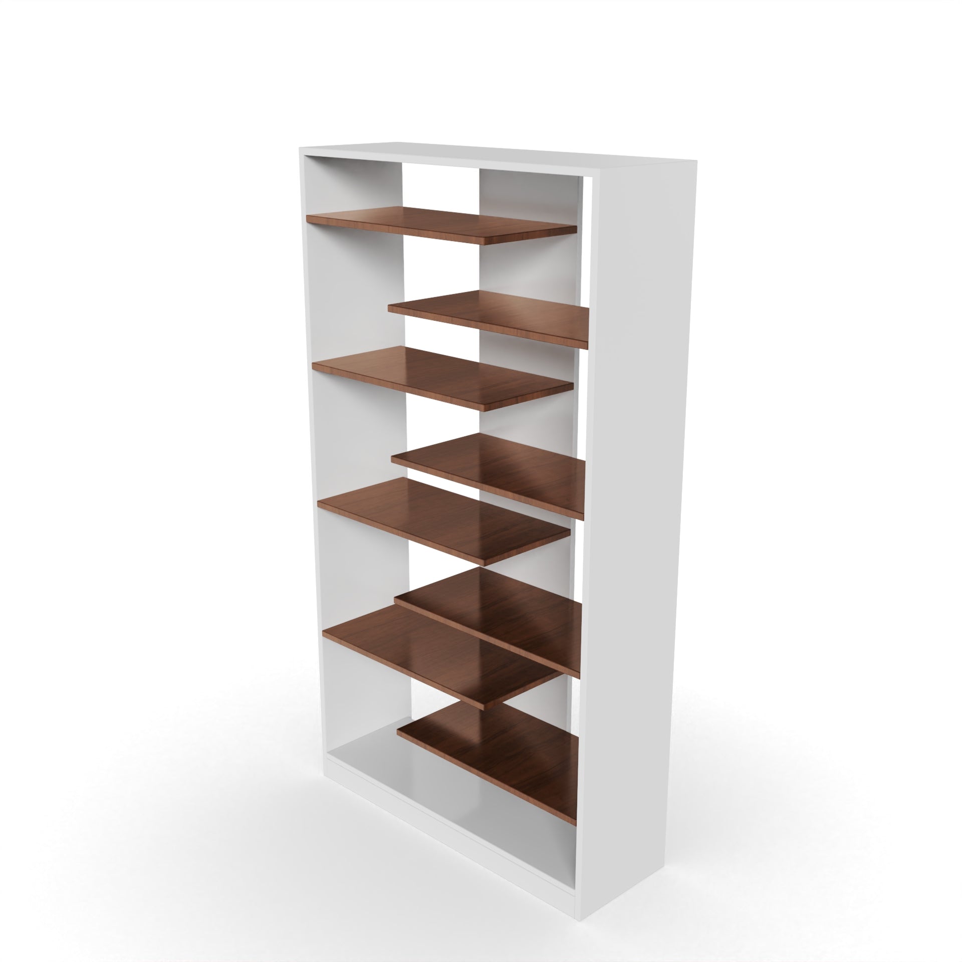 Dorian Open Bookshelf - Brazilian walnut and Frosty white - Neehv Home