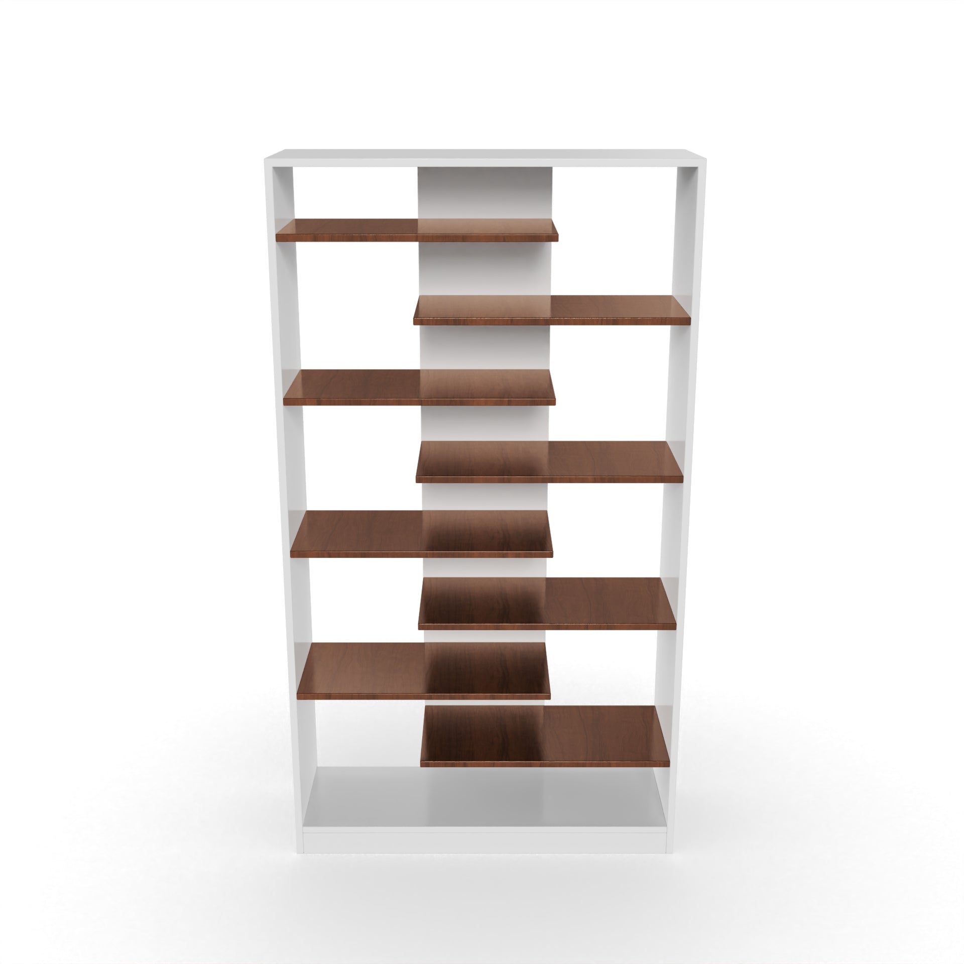 Dorian Open Bookshelf - Brazilian walnut and Frosty white - Neehv Home