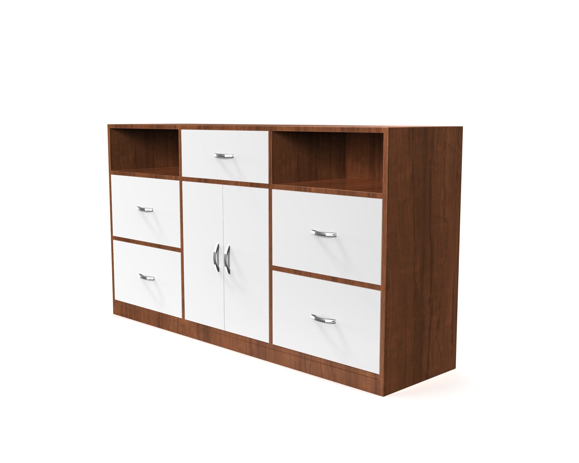 Morgan Sideboard Cabinet with Drawers - Brazilian walnut and Frosty white - Neehv Home