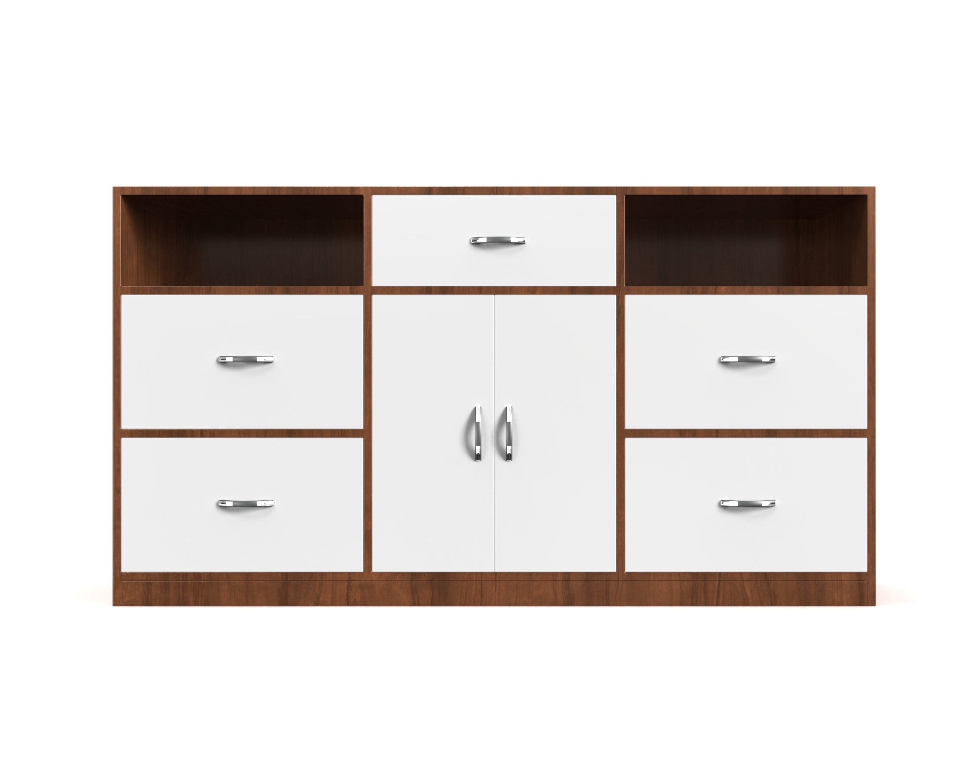 Morgan Sideboard Cabinet with Drawers - Brazilian walnut and Frosty white - Neehv Home