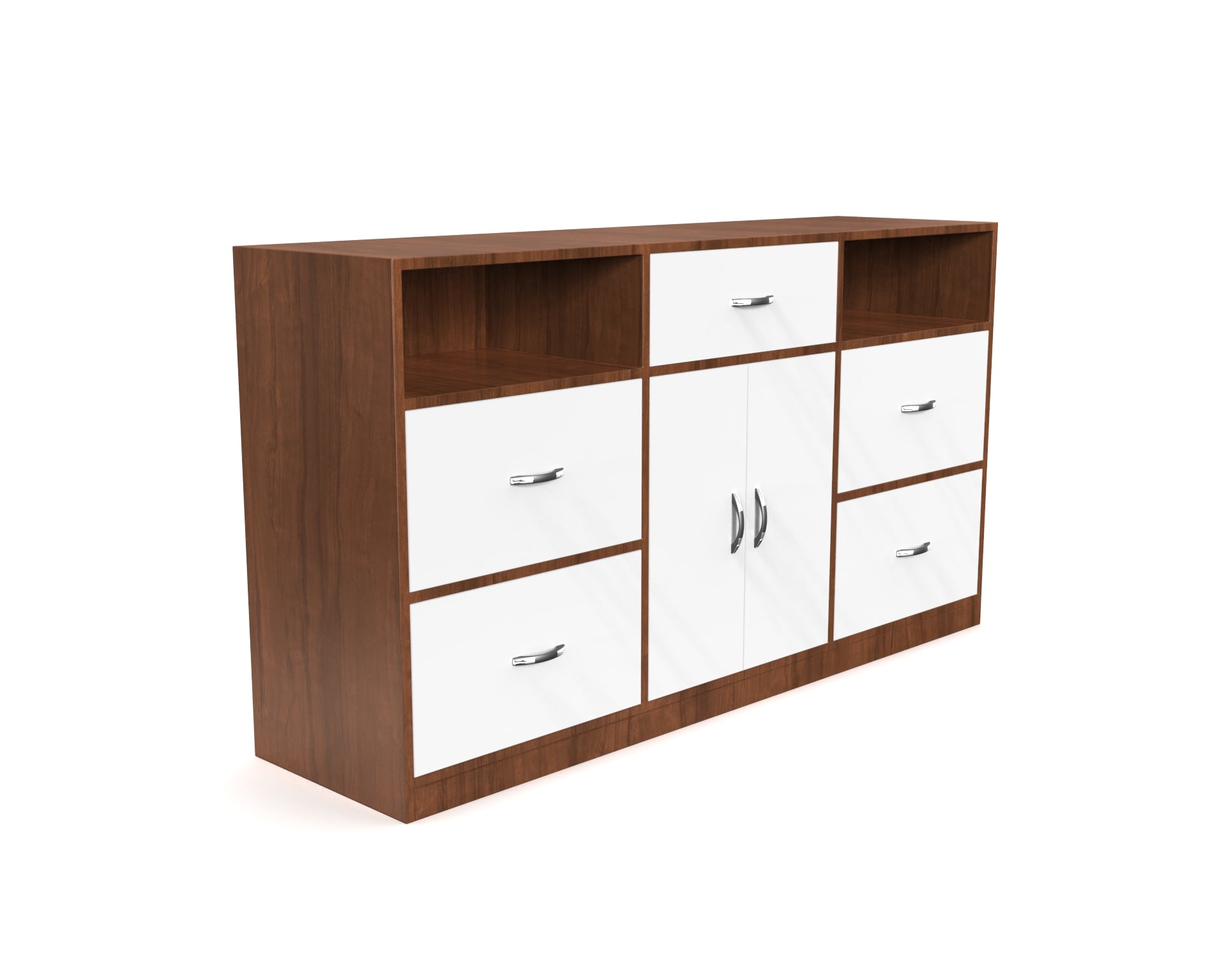 Morgan Sideboard Cabinet with Drawers - Brazilian walnut and Frosty white - Neehv Home