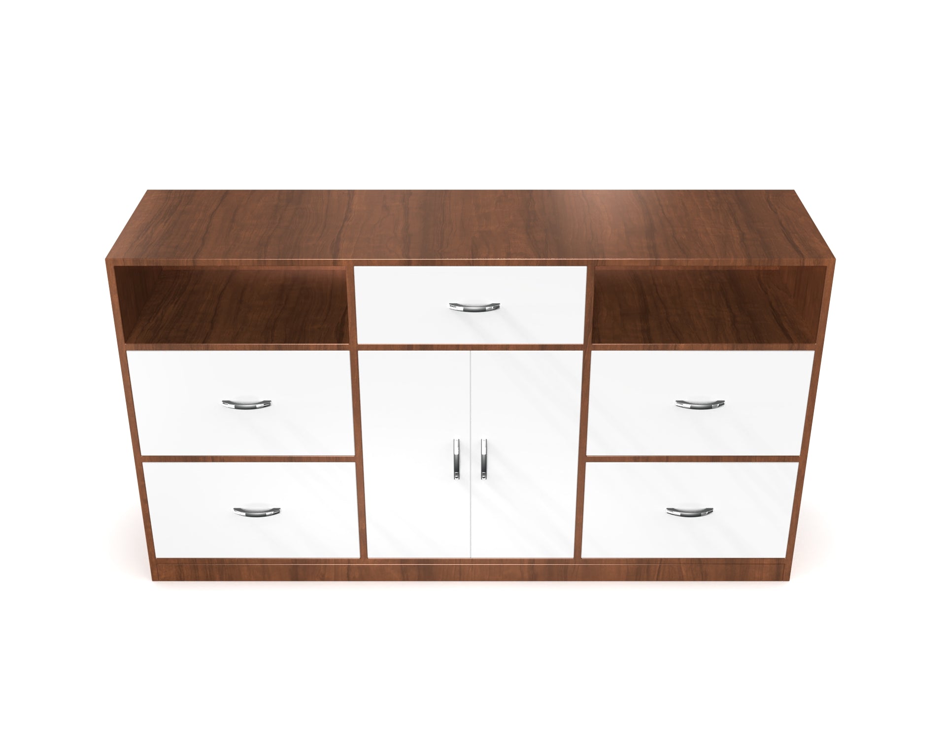 Morgan Sideboard Cabinet with Drawers - Brazilian walnut and Frosty white - Neehv Home