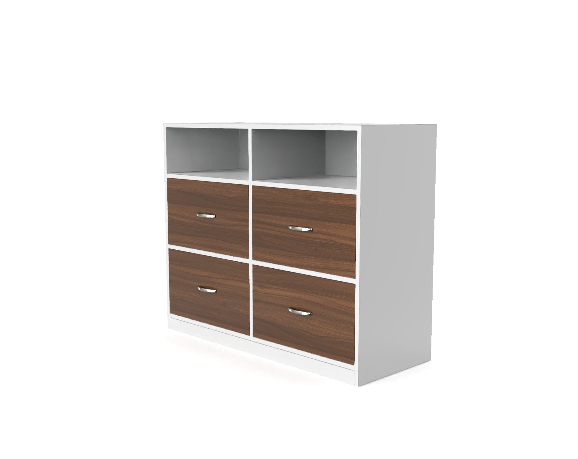 Quinn Multipurpose Storage Cabinet - Classic Walnut and Frosty white - Neehv Home