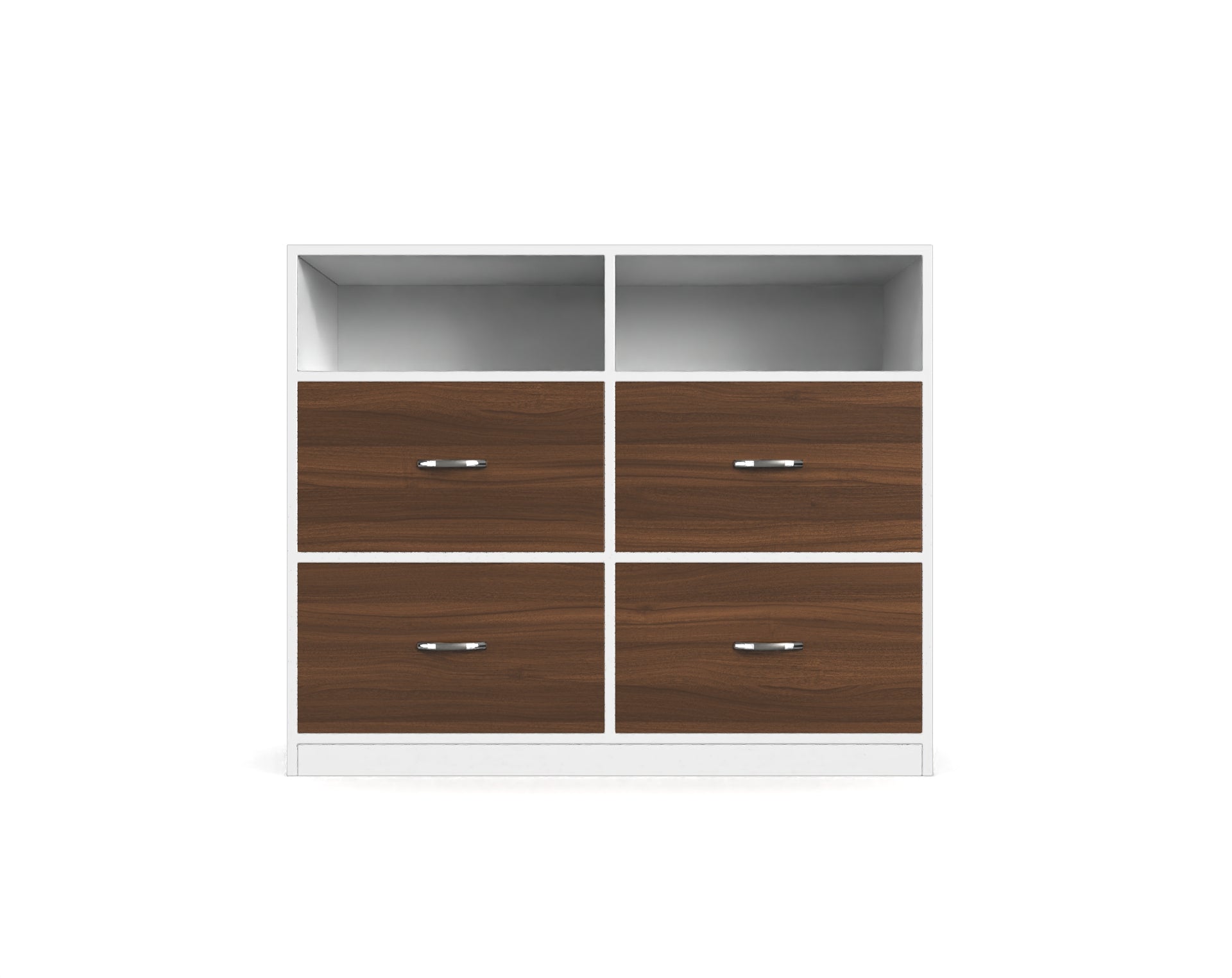 Quinn Multipurpose Storage Cabinet - Classic Walnut and Frosty white - Neehv Home