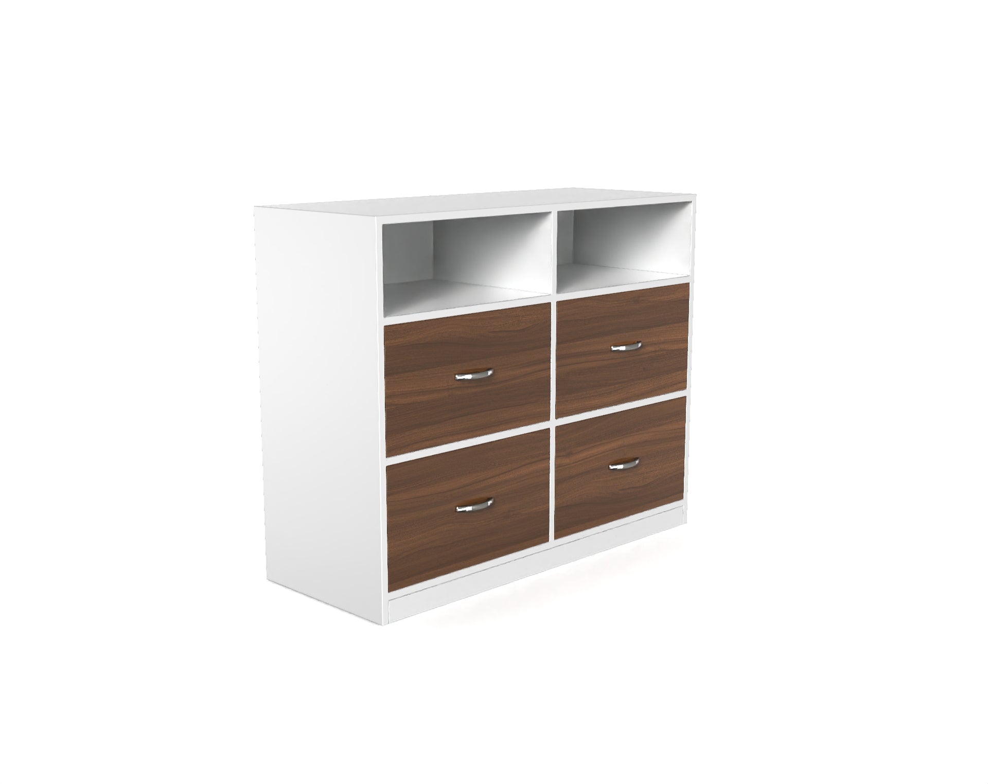 Quinn Multipurpose Storage Cabinet - Classic Walnut and Frosty white - Neehv Home