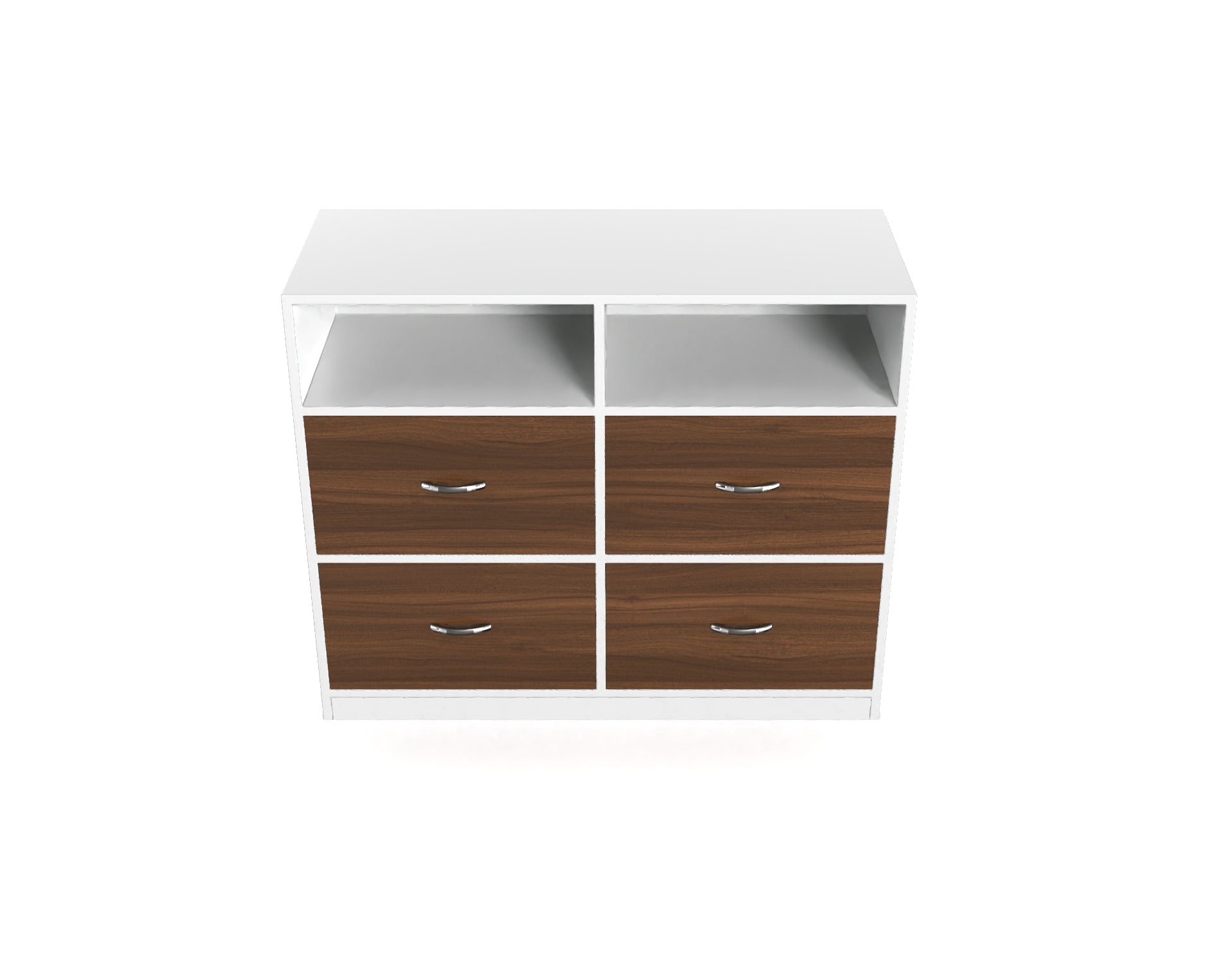 Quinn Multipurpose Storage Cabinet - Classic Walnut and Frosty white - Neehv Home