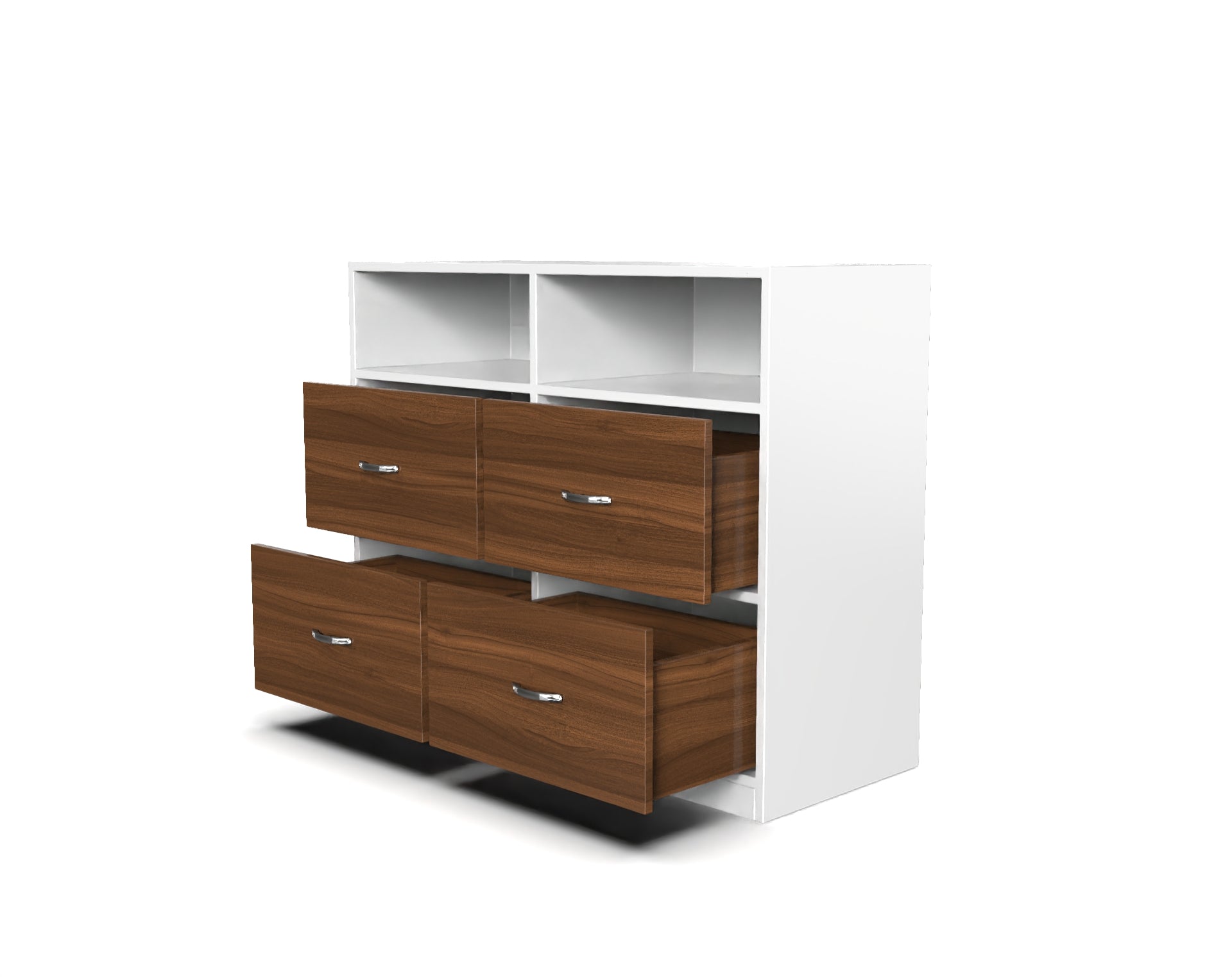 Quinn Multipurpose Storage Cabinet - Classic Walnut and Frosty white - Neehv Home