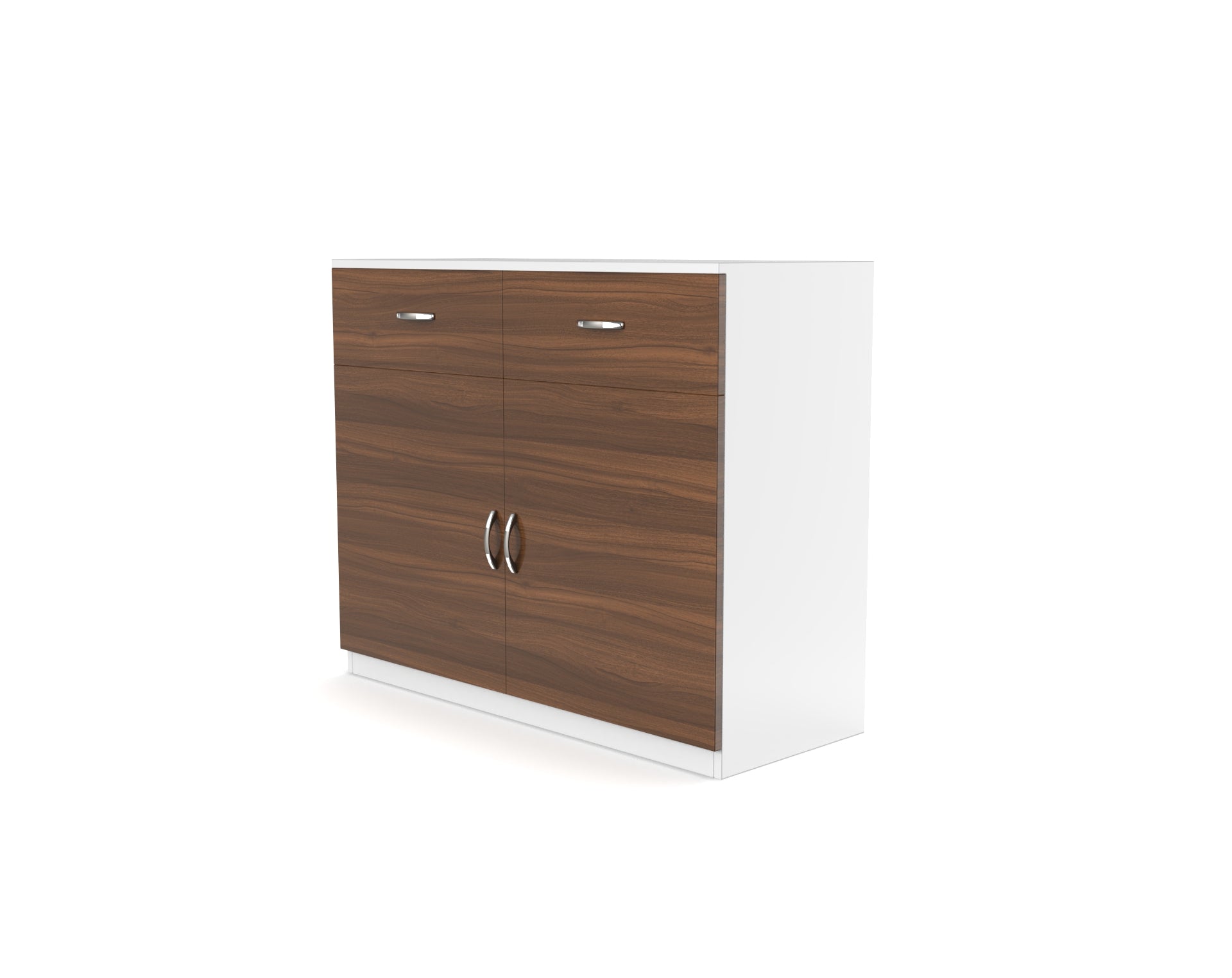 Luna Storage Cabinet - Classic Walnut and Frosty white - Neehv Home