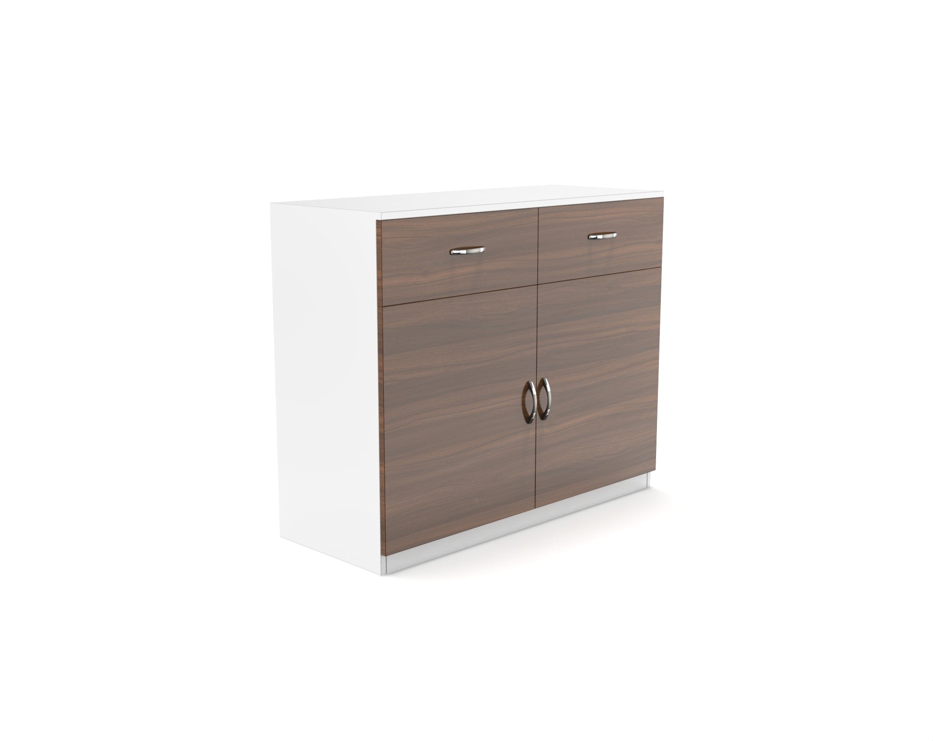 Luna Storage Cabinet - Classic Walnut and Frosty white - Neehv Home