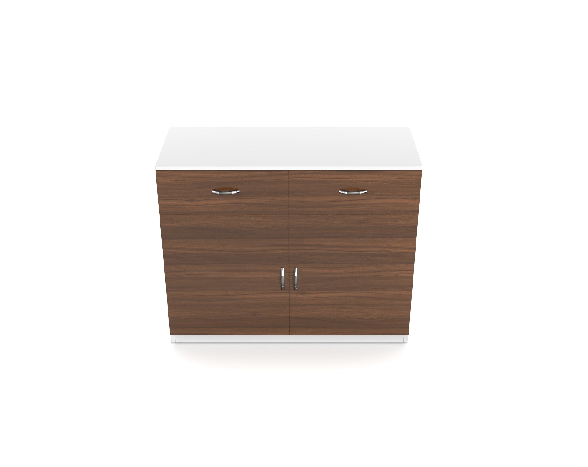 Luna Storage Cabinet - Classic Walnut and Frosty white - Neehv Home