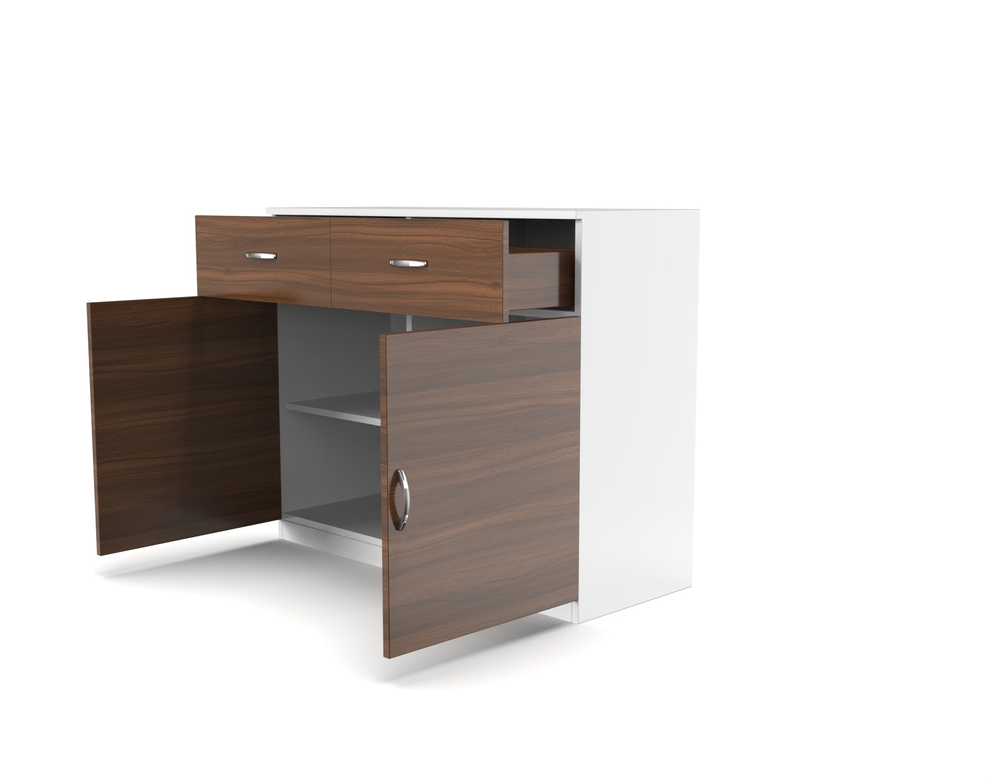 Pride Sideboard Cabinet - Classic Walnut and Frosty white - Neehv Home