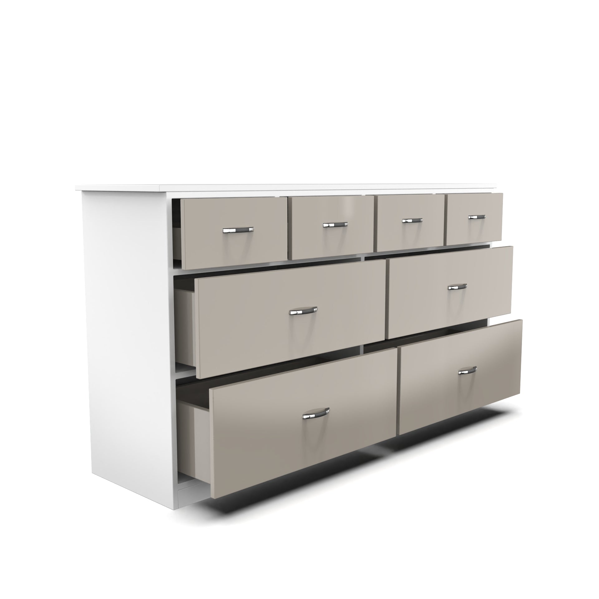 Dynasty Chest with 8 Drawers - (UV Pebble Beech and Frosty white) - Neehv Home