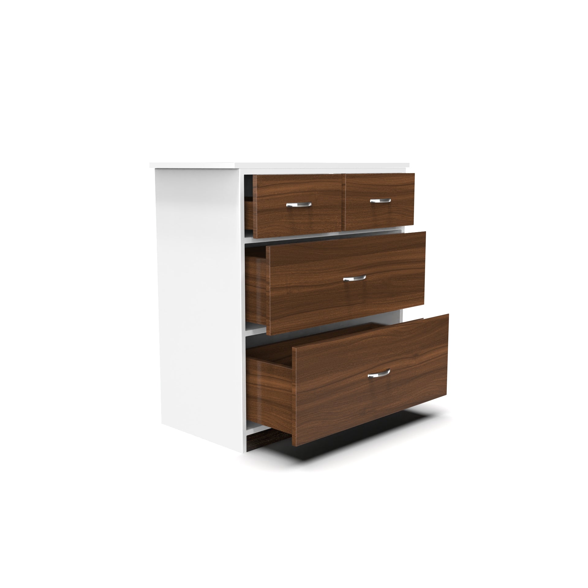 Dynasty Chest with 4 Drawers - Classic Walnut and Frosty white - Neehv Home