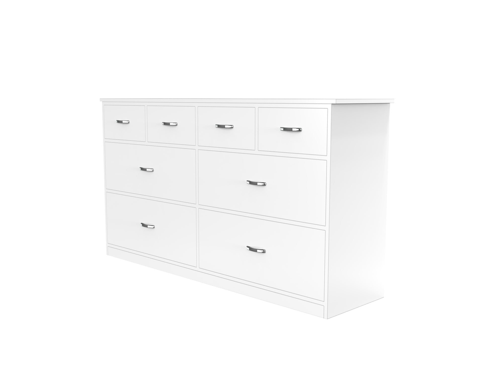 Dynasty Chest with 8 Drawers - (Frosty white) - Neehv Home