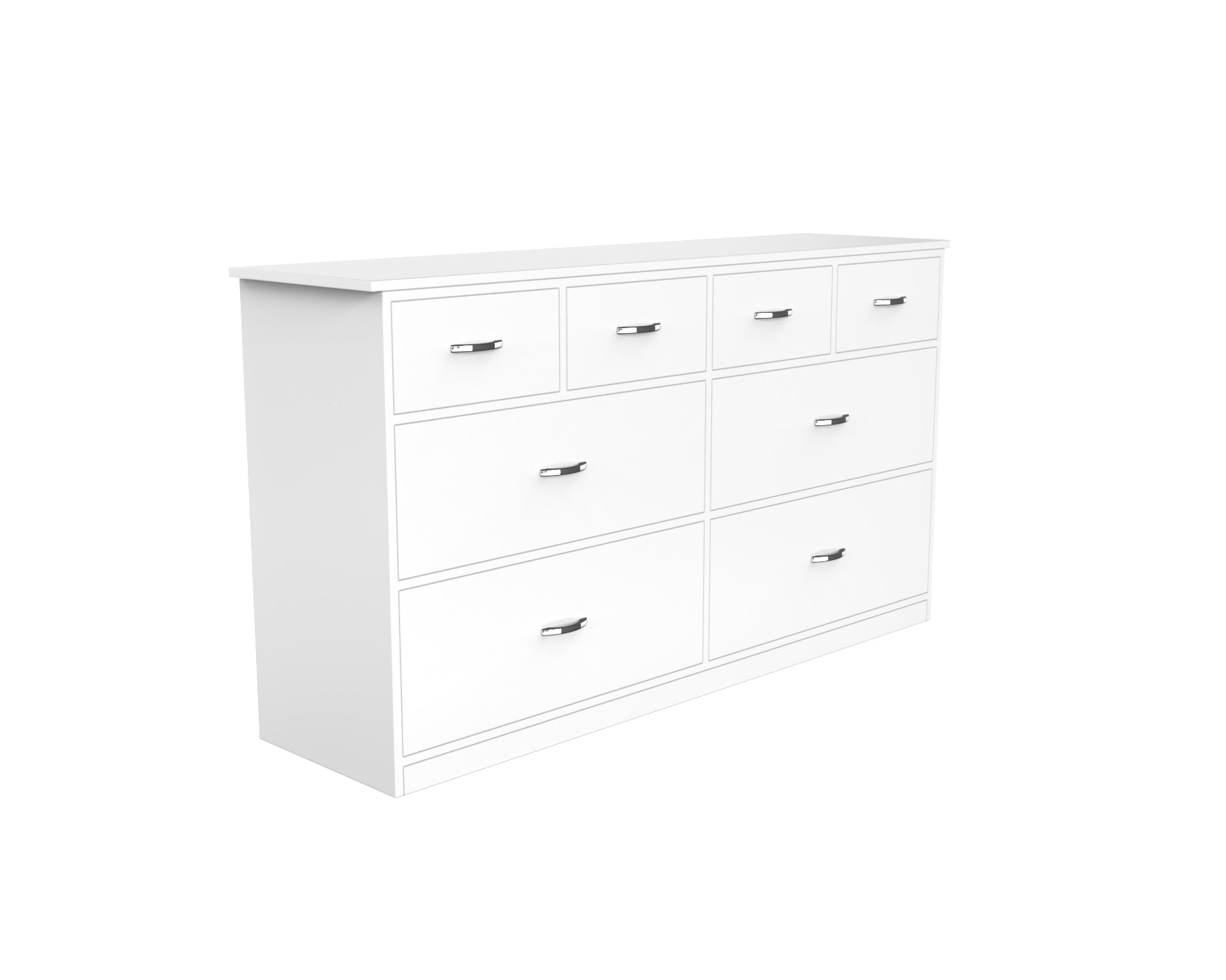 Dynasty Chest with 8 Drawers - (Frosty white) - Neehv Home