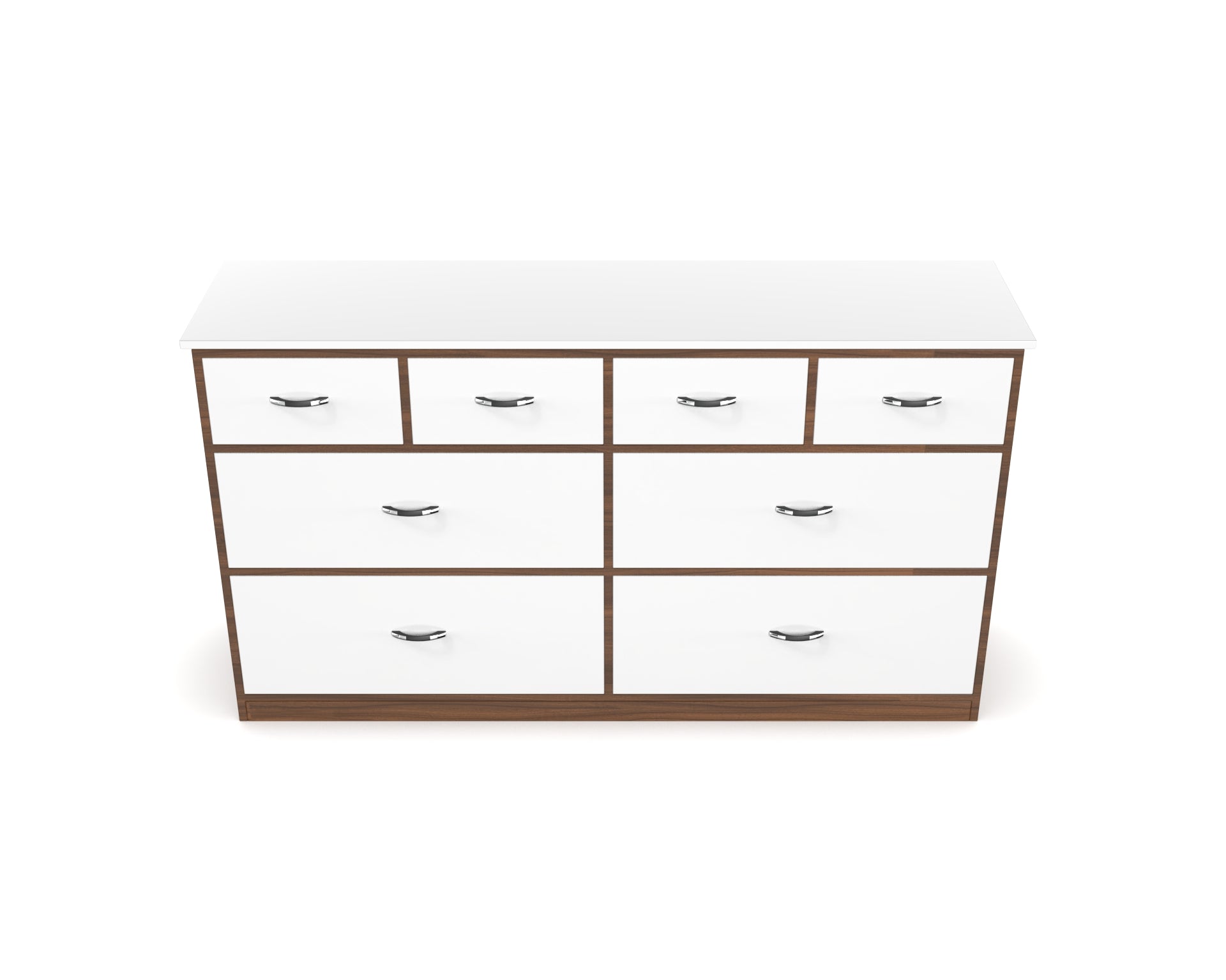 Dynasty Chest with 8 Drawers - Classic Walnut and Frosty white - Neehv Home