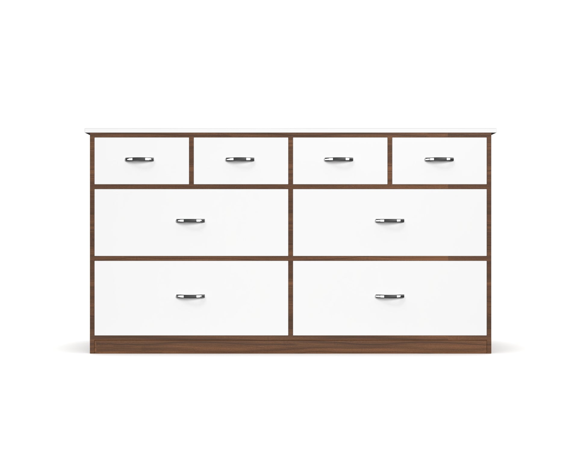 Dynasty Chest with 8 Drawers - Classic Walnut and Frosty white - Neehv Home