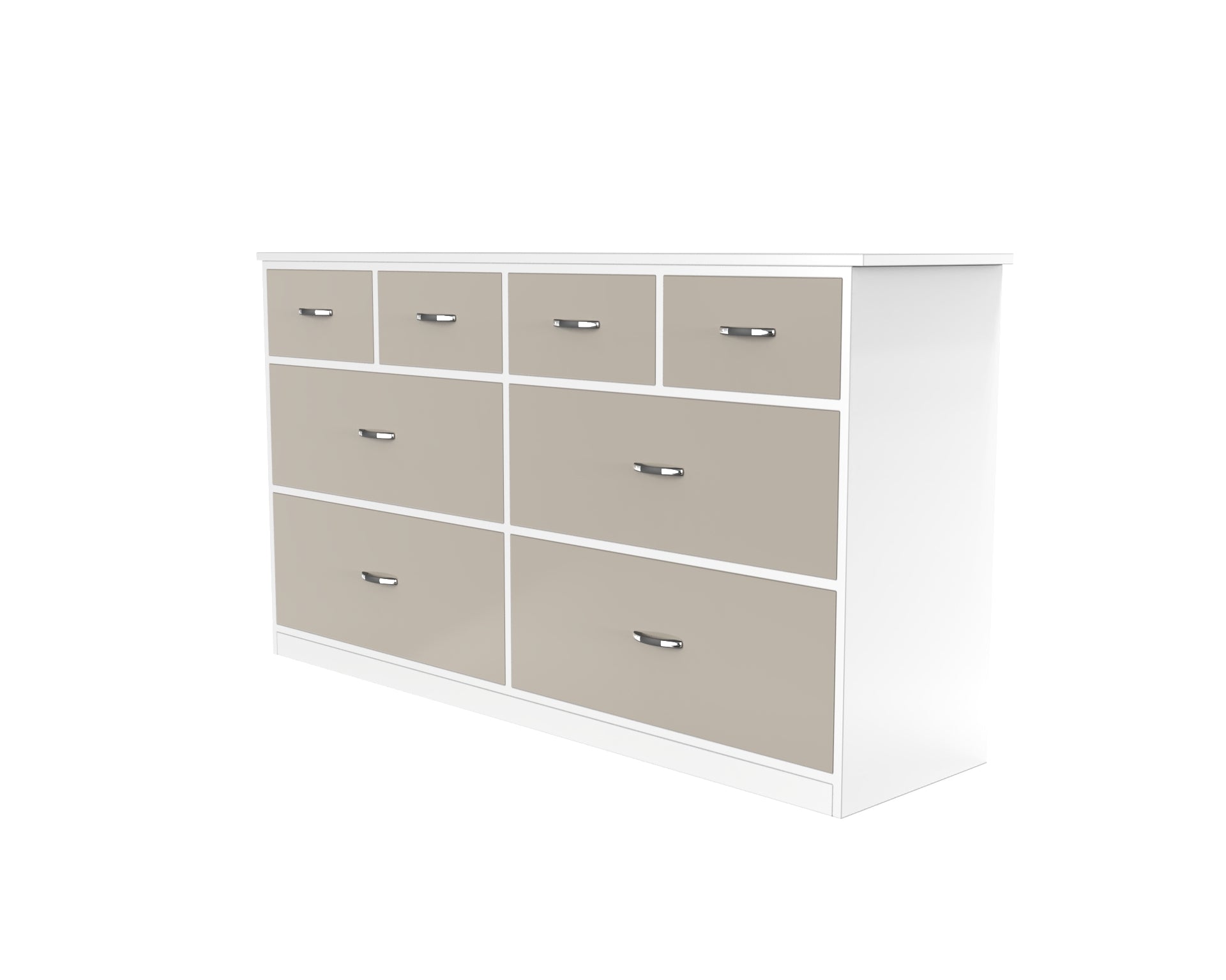 Dynasty Chest with 8 Drawers - (UV Pebble Beech and Frosty white) - Neehv Home