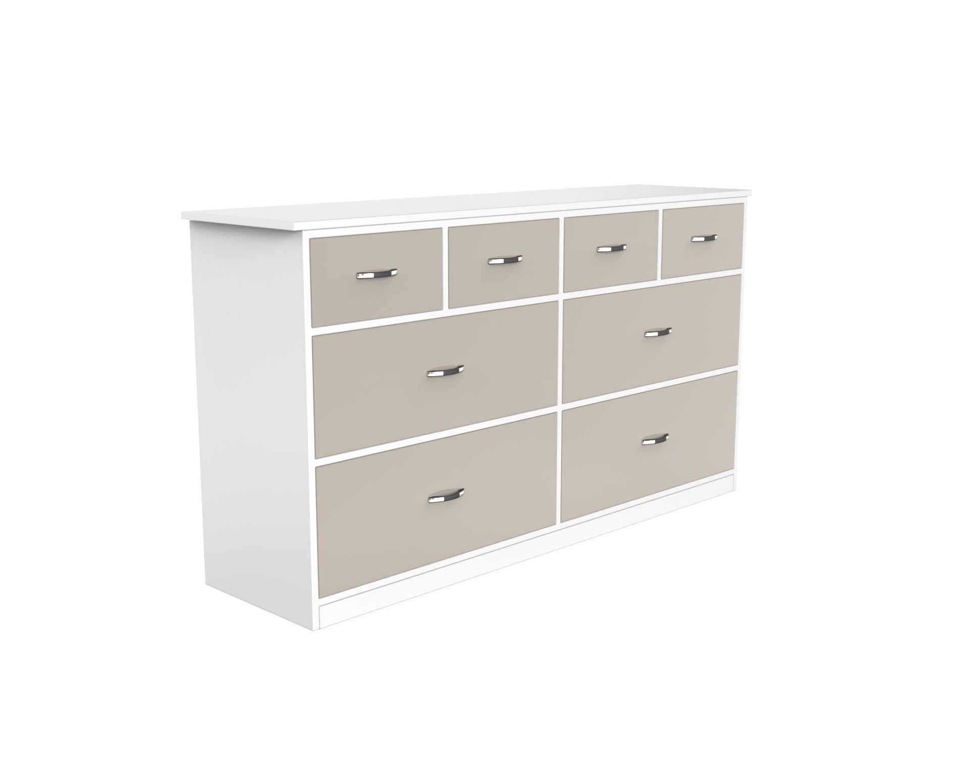 Dynasty Chest with 8 Drawers - (UV Pebble Beech and Frosty white) - Neehv Home