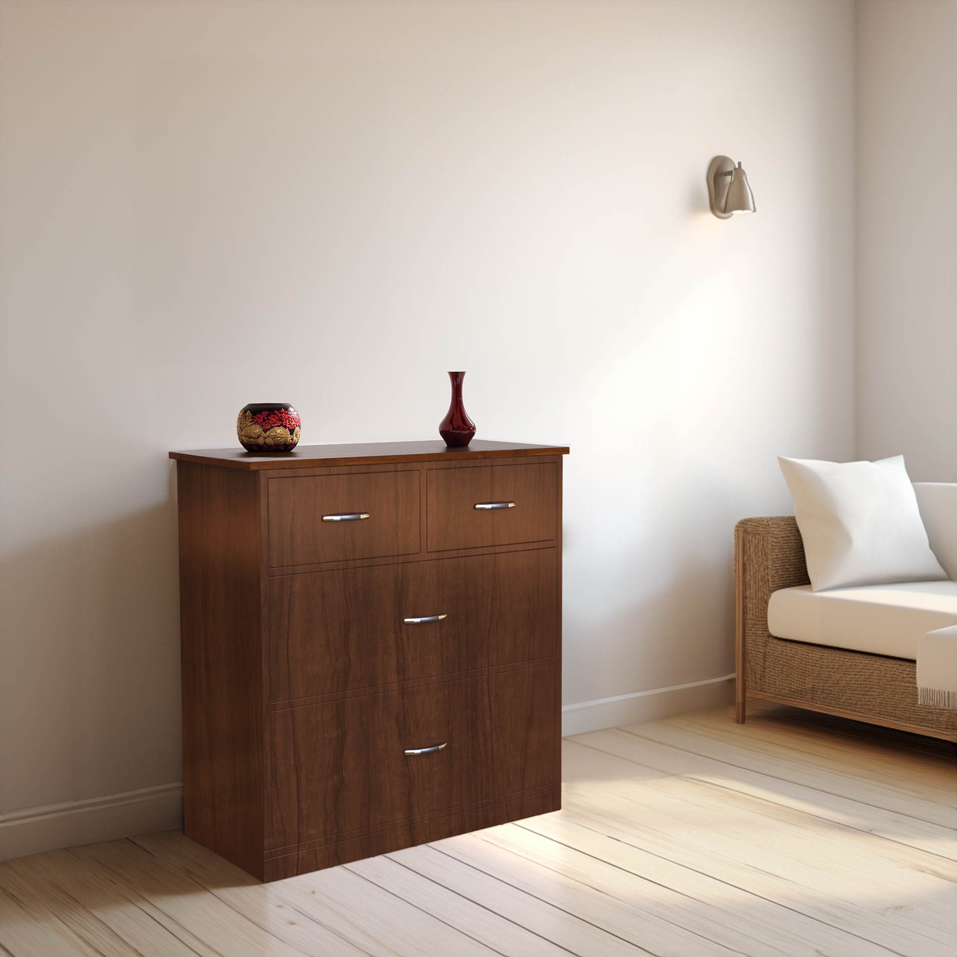 Dynasty Chest with 4 Drawers - (Brazillian walnut) - Neehv Home