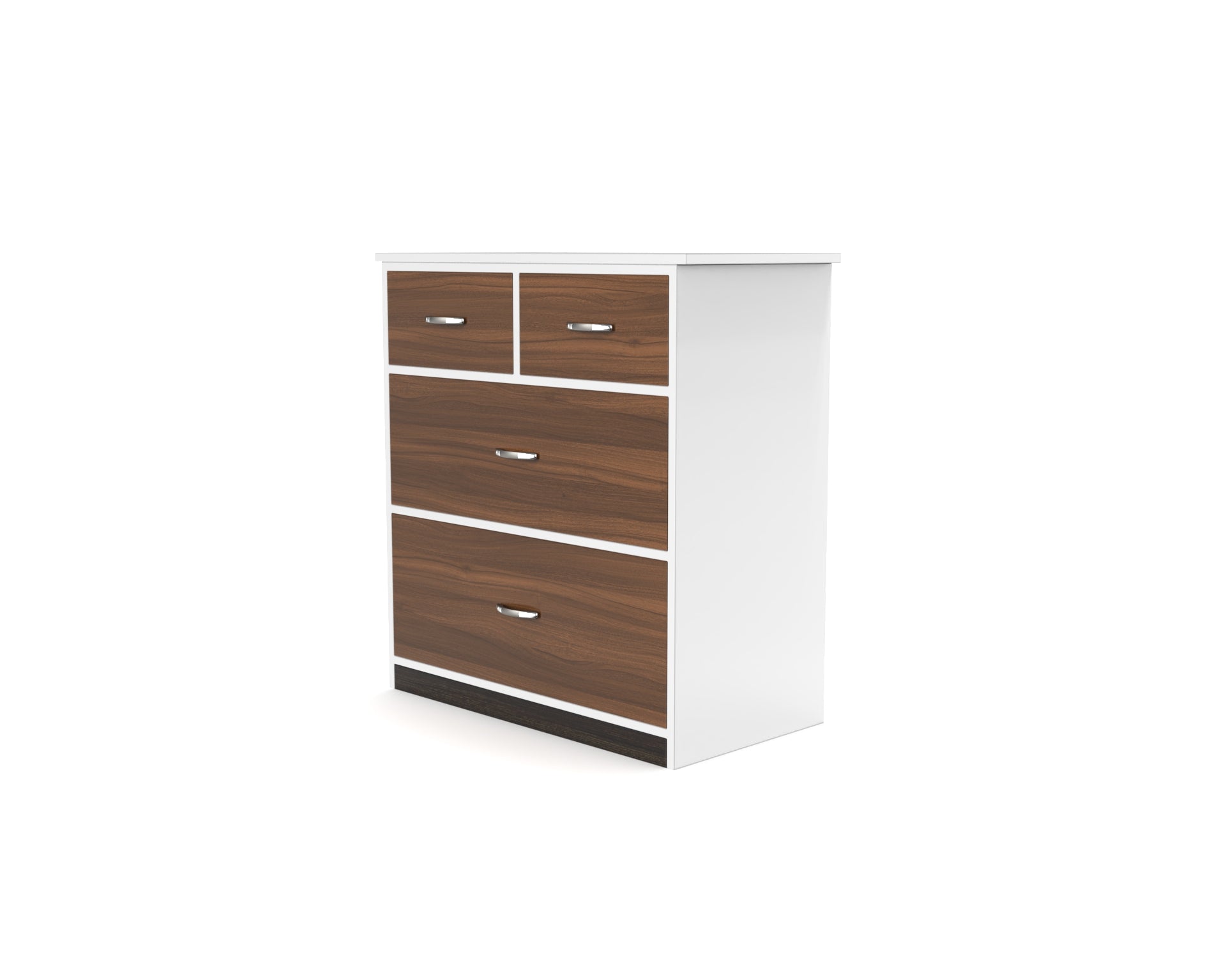 Dynasty Chest with 4 Drawers - Classic Walnut and Frosty white - Neehv Home