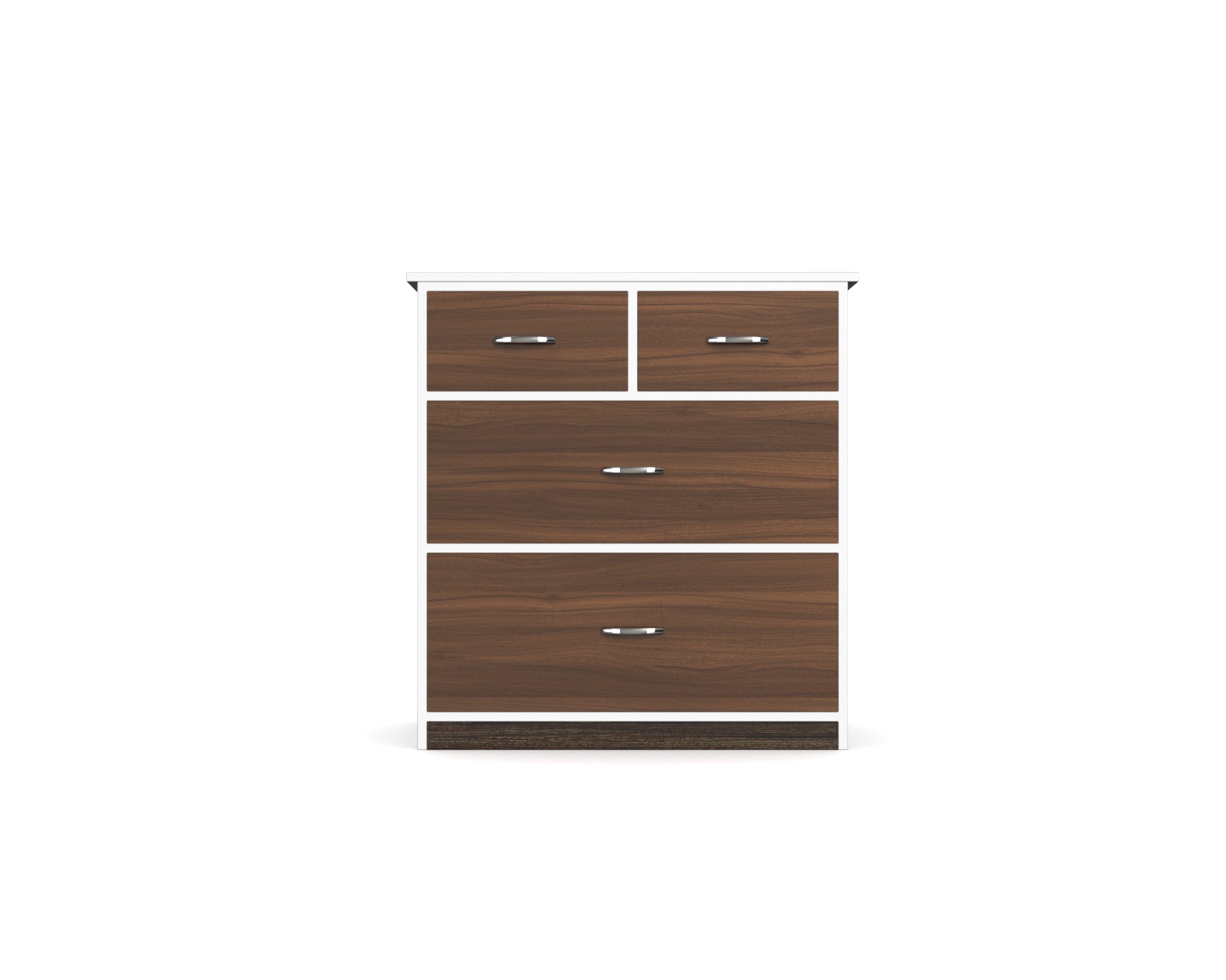 Dynasty Chest with 4 Drawers - Classic Walnut and Frosty white - Neehv Home