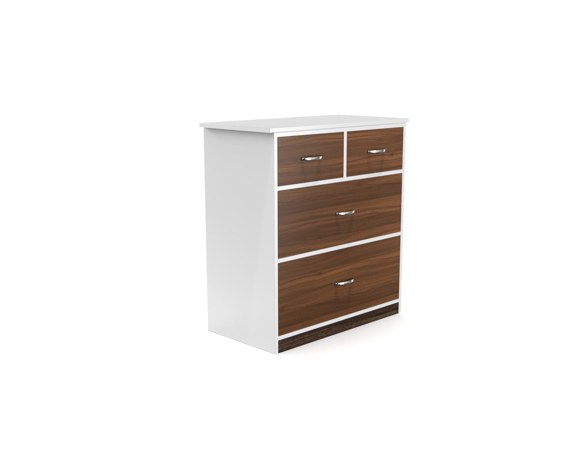 Dynasty Chest with 4 Drawers - Classic Walnut and Frosty white - Neehv Home