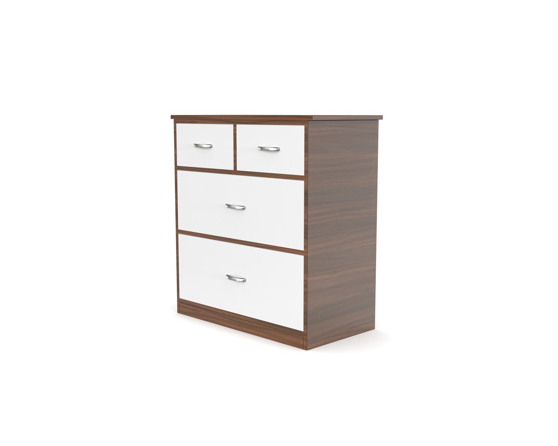 Dynasty Chest with 4 Drawers - Classic Walnut and Frosty white - Neehv Home