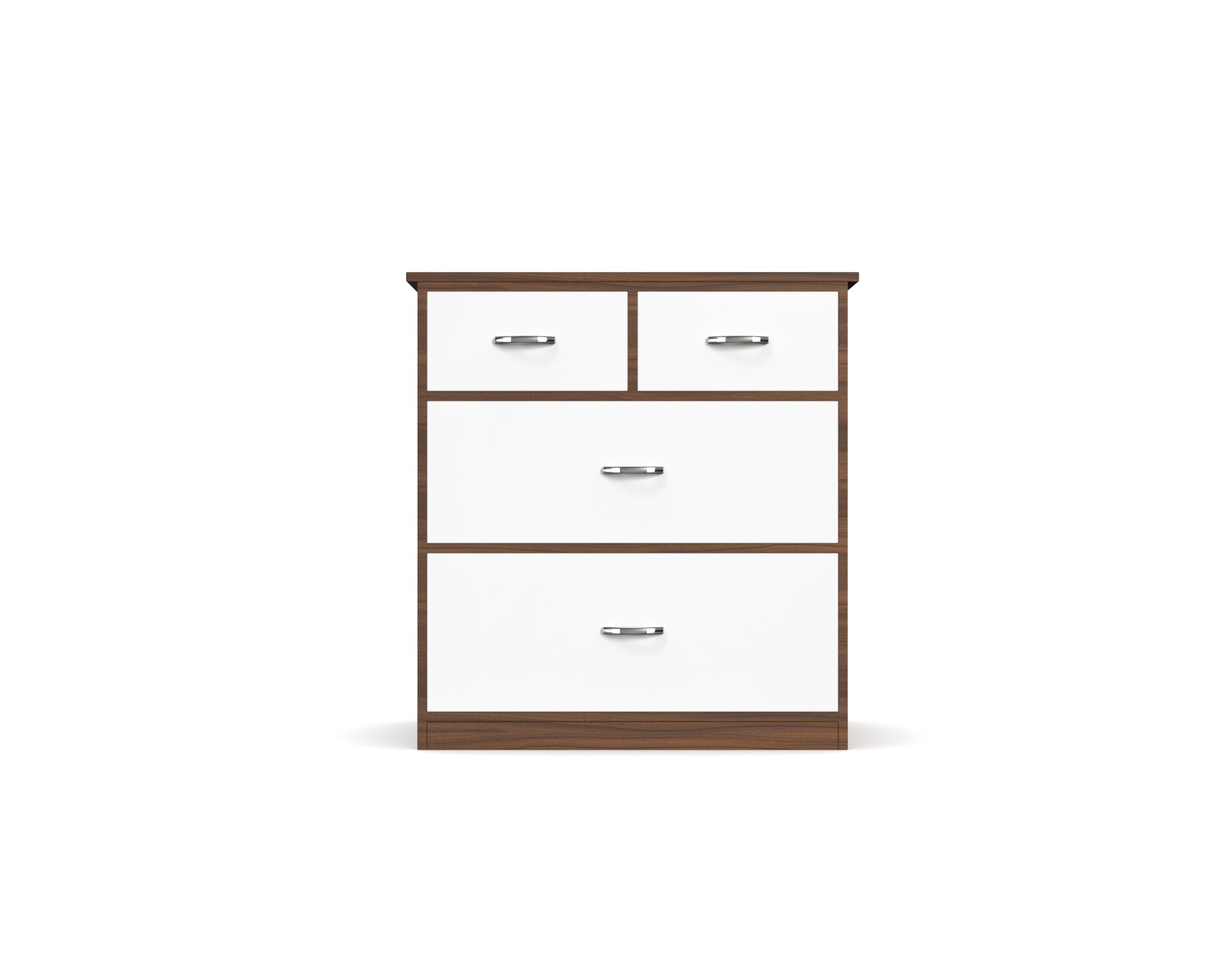 Dynasty Chest with 4 Drawers - Classic Walnut and Frosty white - Neehv Home