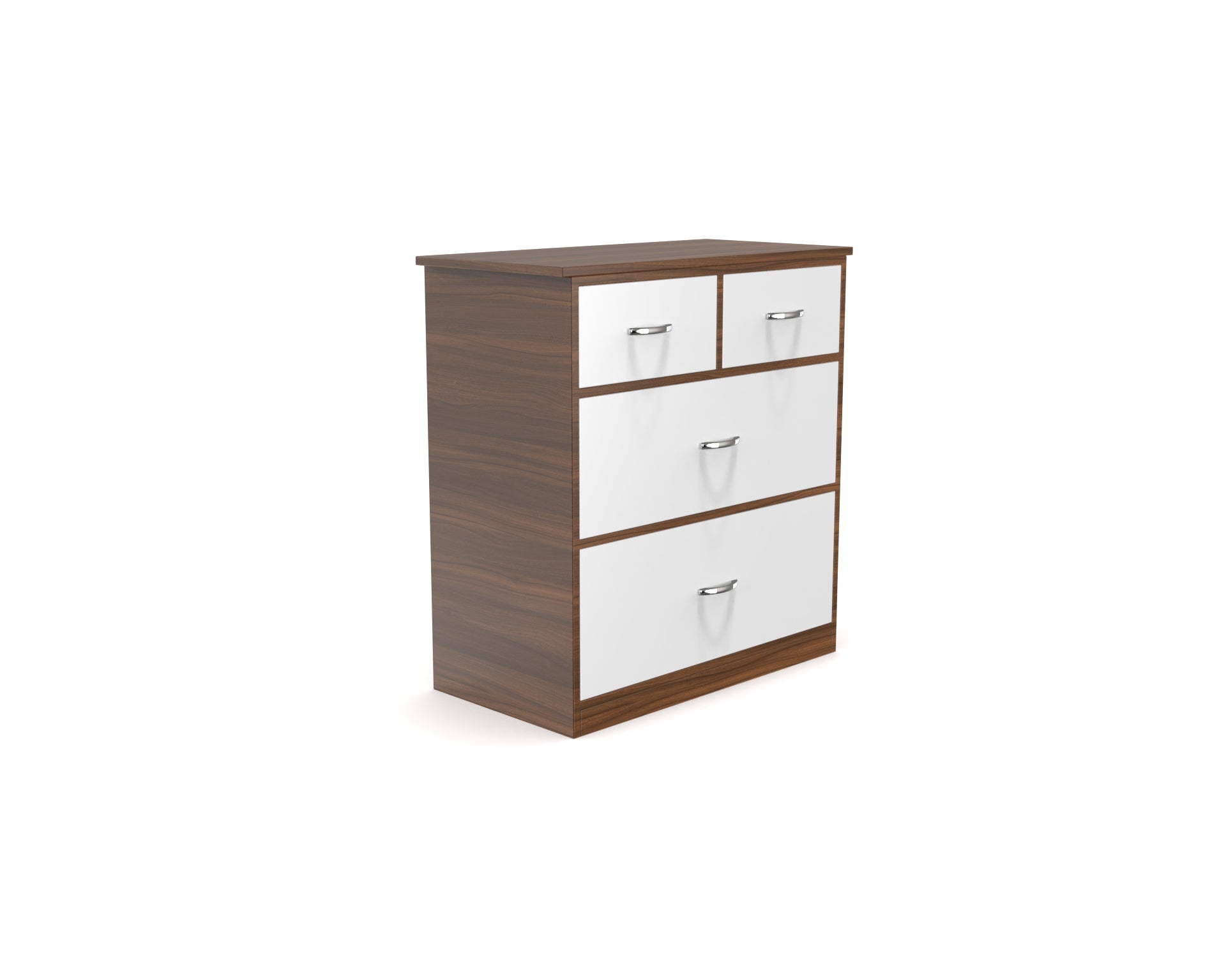 Dynasty Chest with 4 Drawers - Classic Walnut and Frosty white - Neehv Home