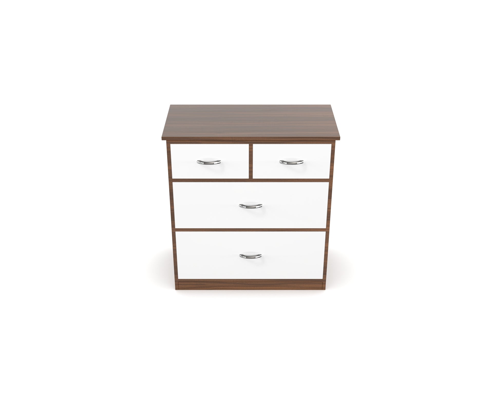 Dynasty Chest with 4 Drawers - Classic Walnut and Frosty white - Neehv Home