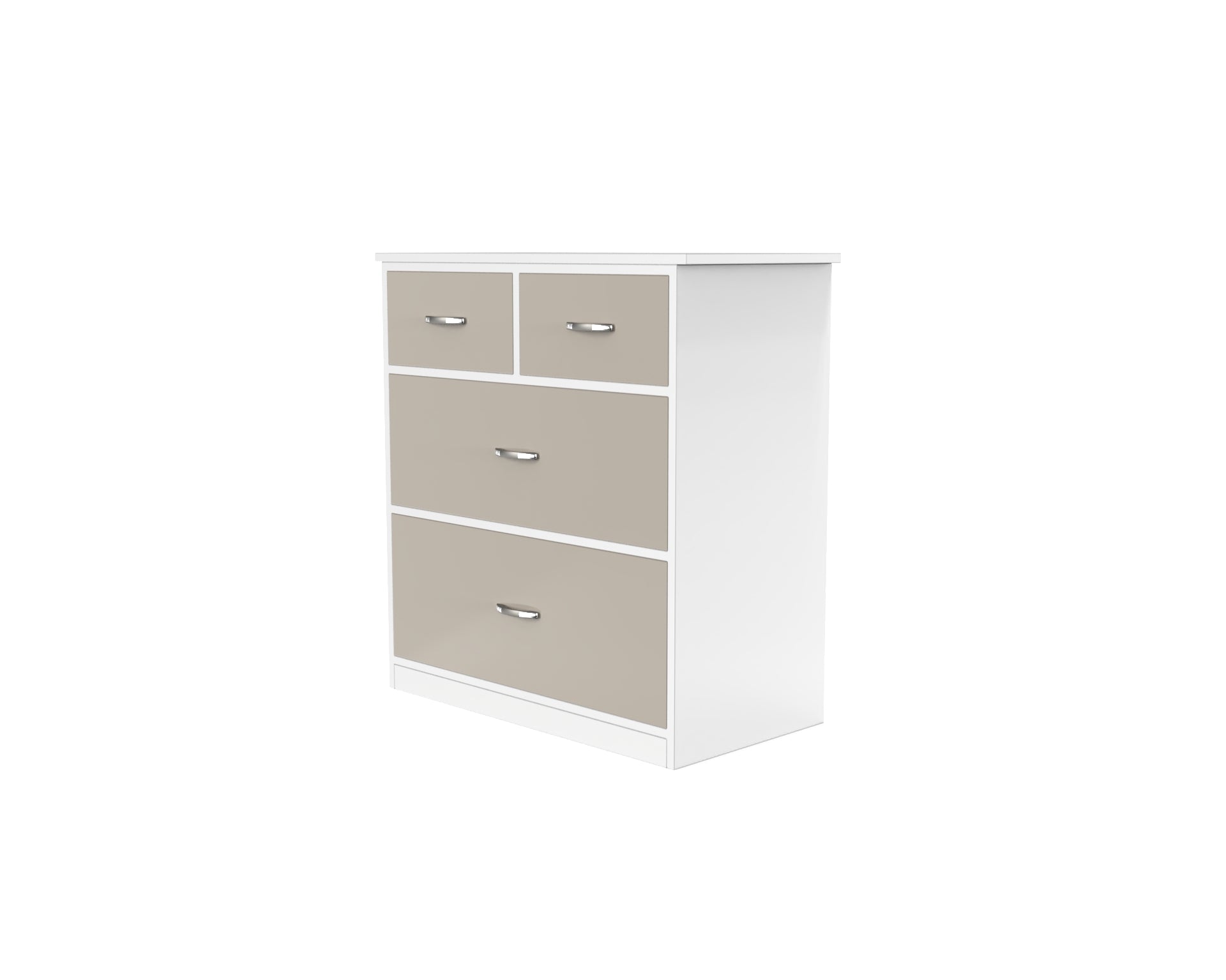 Dynasty Chest with 4 Drawers - (UV Pebble Beech (glossy) and Frosty white) - Neehv Home