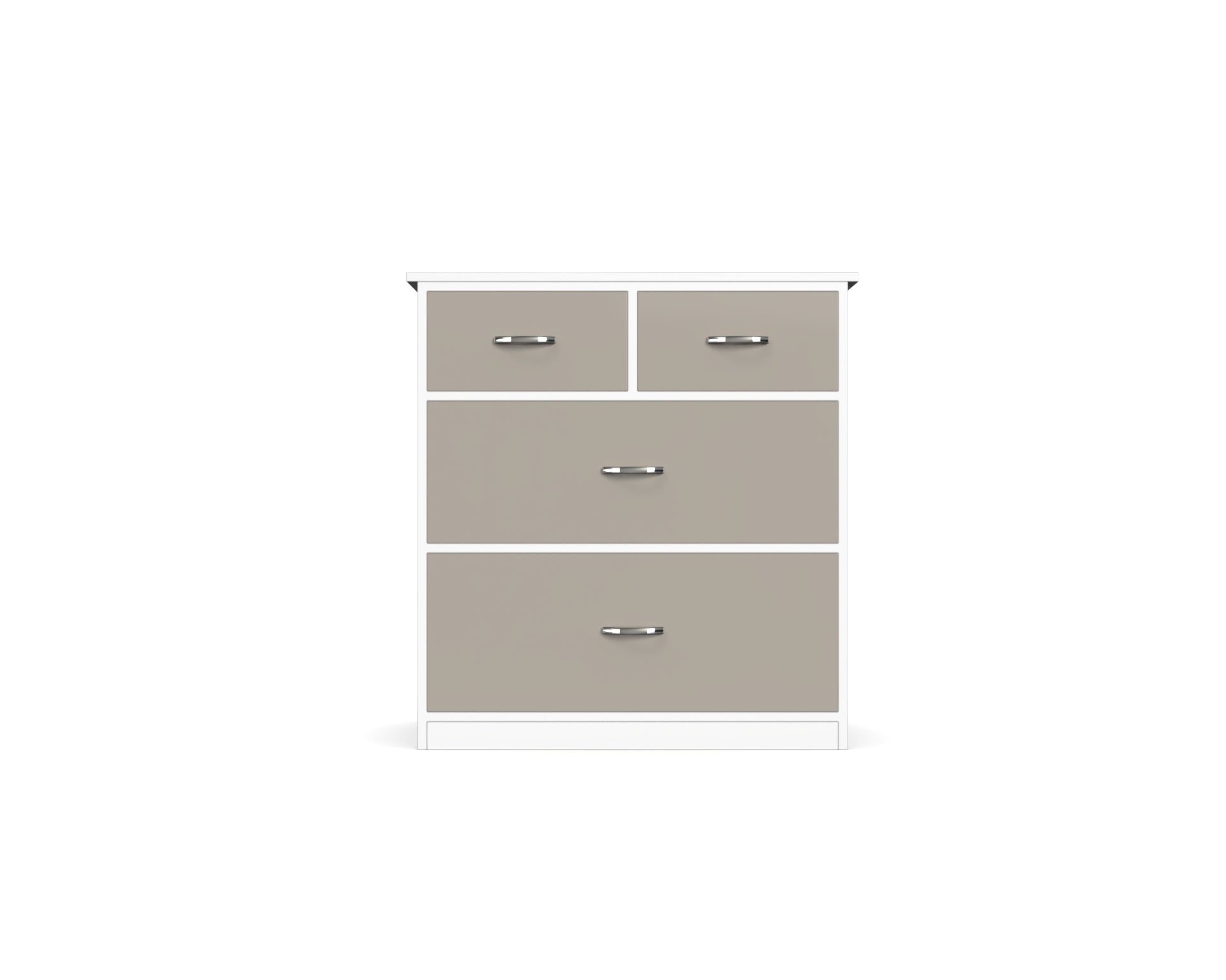 Dynasty Chest with 4 Drawers - (UV Pebble Beech (glossy) and Frosty white) - Neehv Home