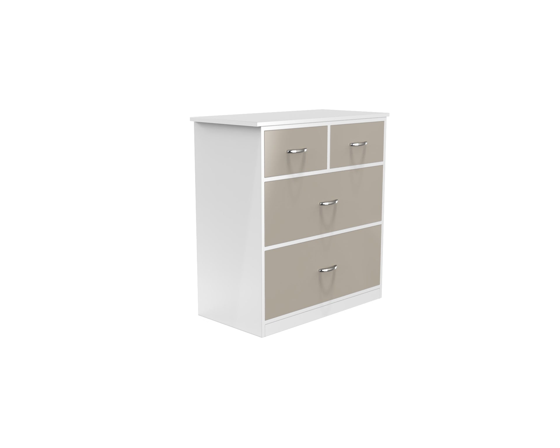 Dynasty Chest with 4 Drawers - (UV Pebble Beech (glossy) and Frosty white) - Neehv Home