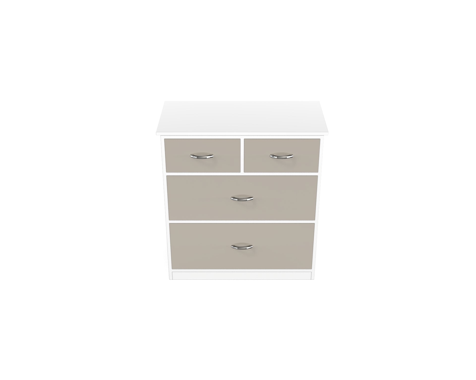 Dynasty Chest with 4 Drawers - (UV Pebble Beech (glossy) and Frosty white) - Neehv Home