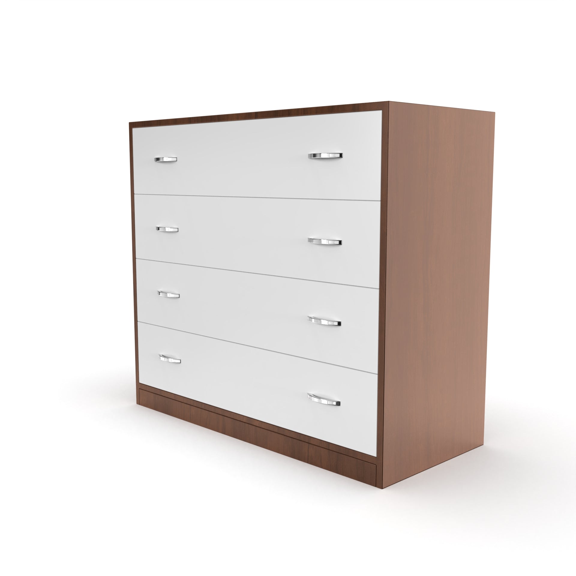 Bliss Chest with 4 Drawers (3') - Brazilian Walnut and Frosty White - Neehv Home