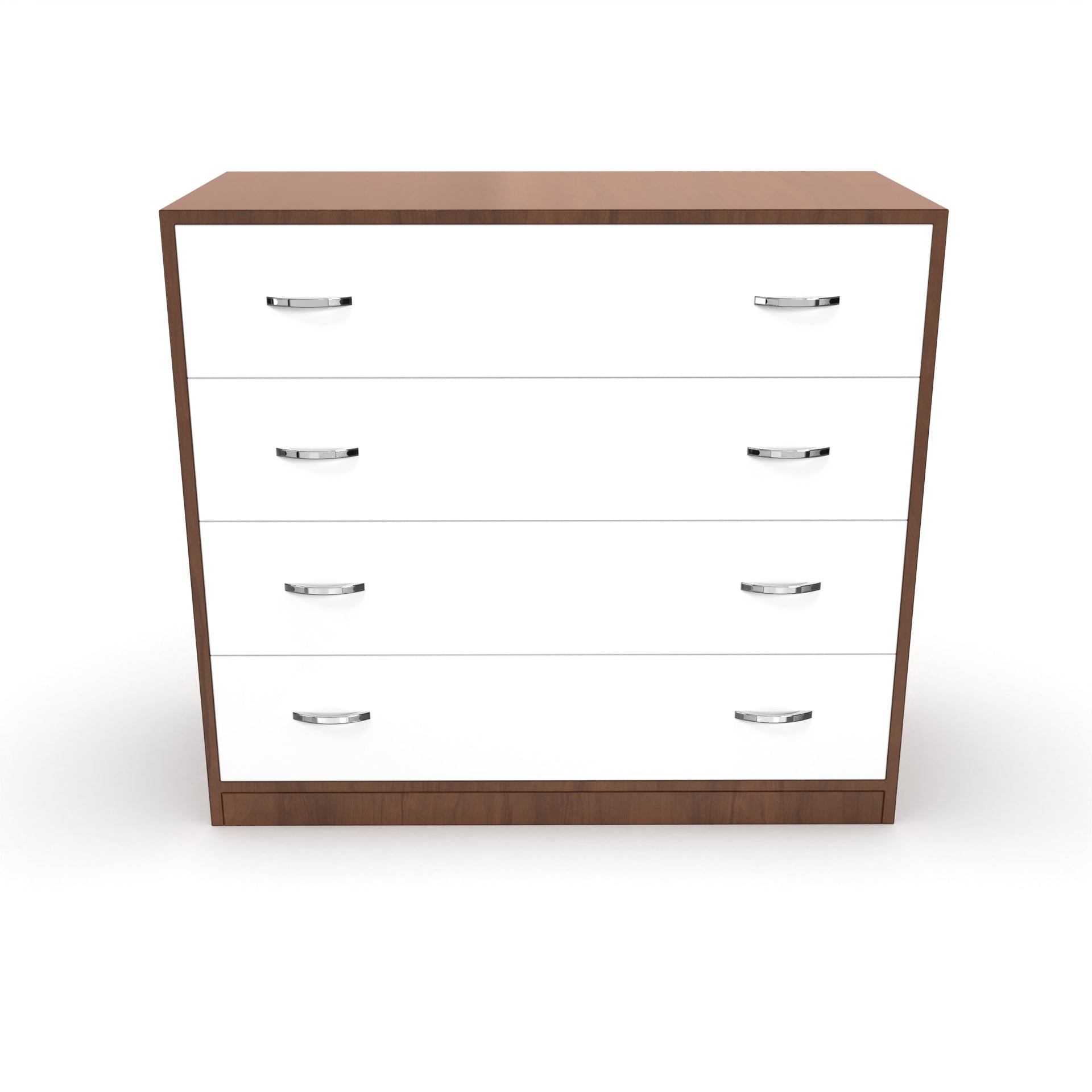 Bliss Chest with 4 Drawers (3') - Brazilian Walnut and Frosty White - Neehv Home