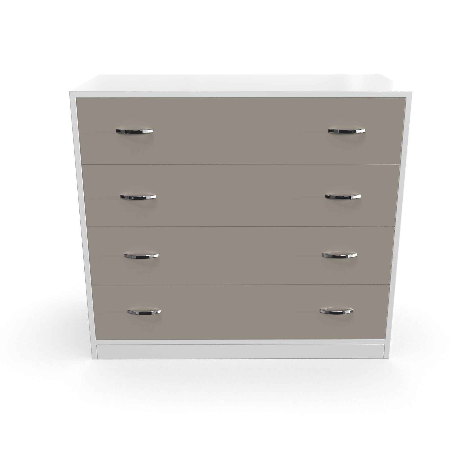 Bliss Chest with 4 Drawers (3') - UV Glossy Pebble Beach and Frosty White - Neehv Home