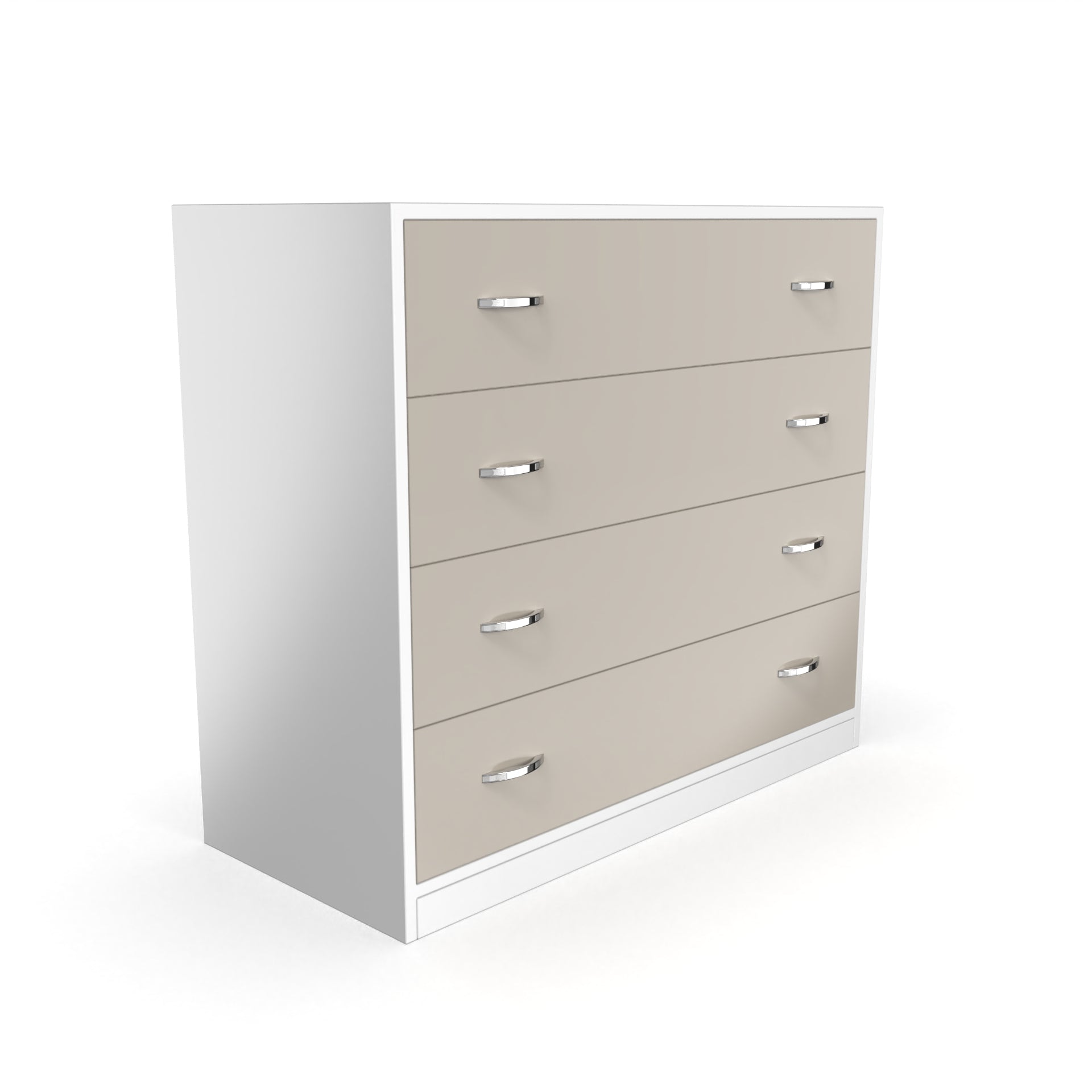 Bliss Chest with 4 Drawers (3') - UV Glossy Pebble Beach and Frosty White - Neehv Home