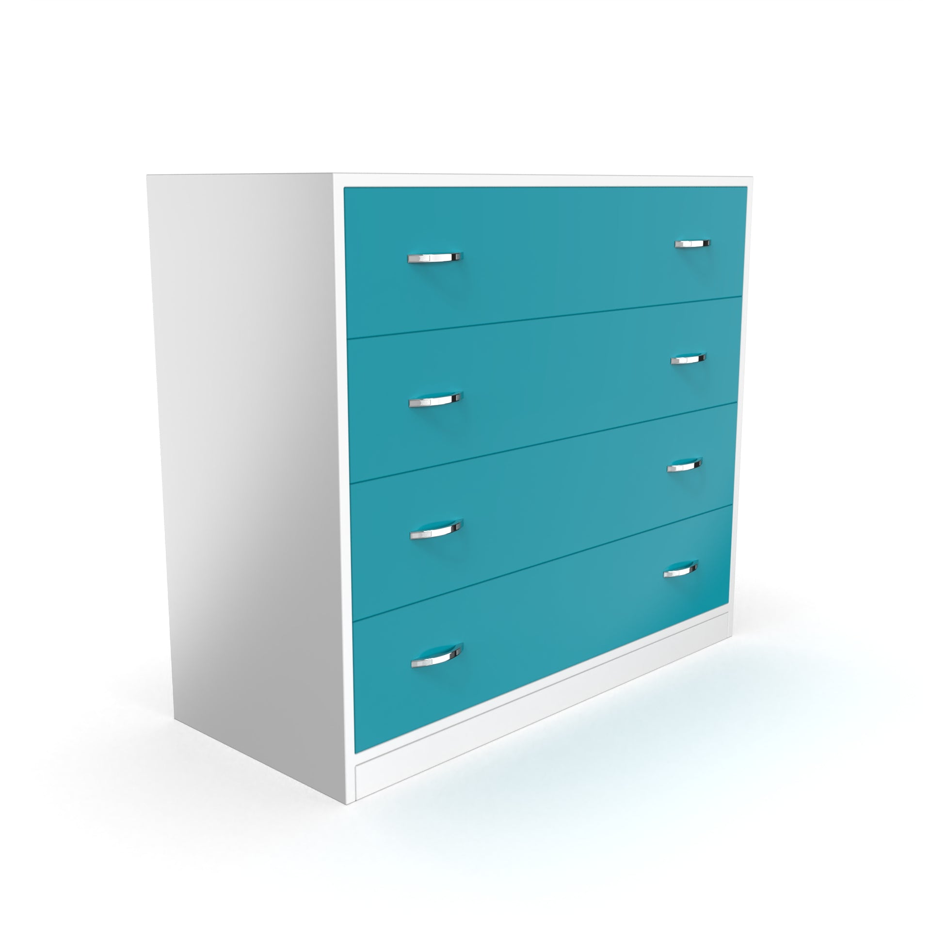 Bliss Chest with 4 Drawers (3') - Caribe and Frosty White - Neehv Home