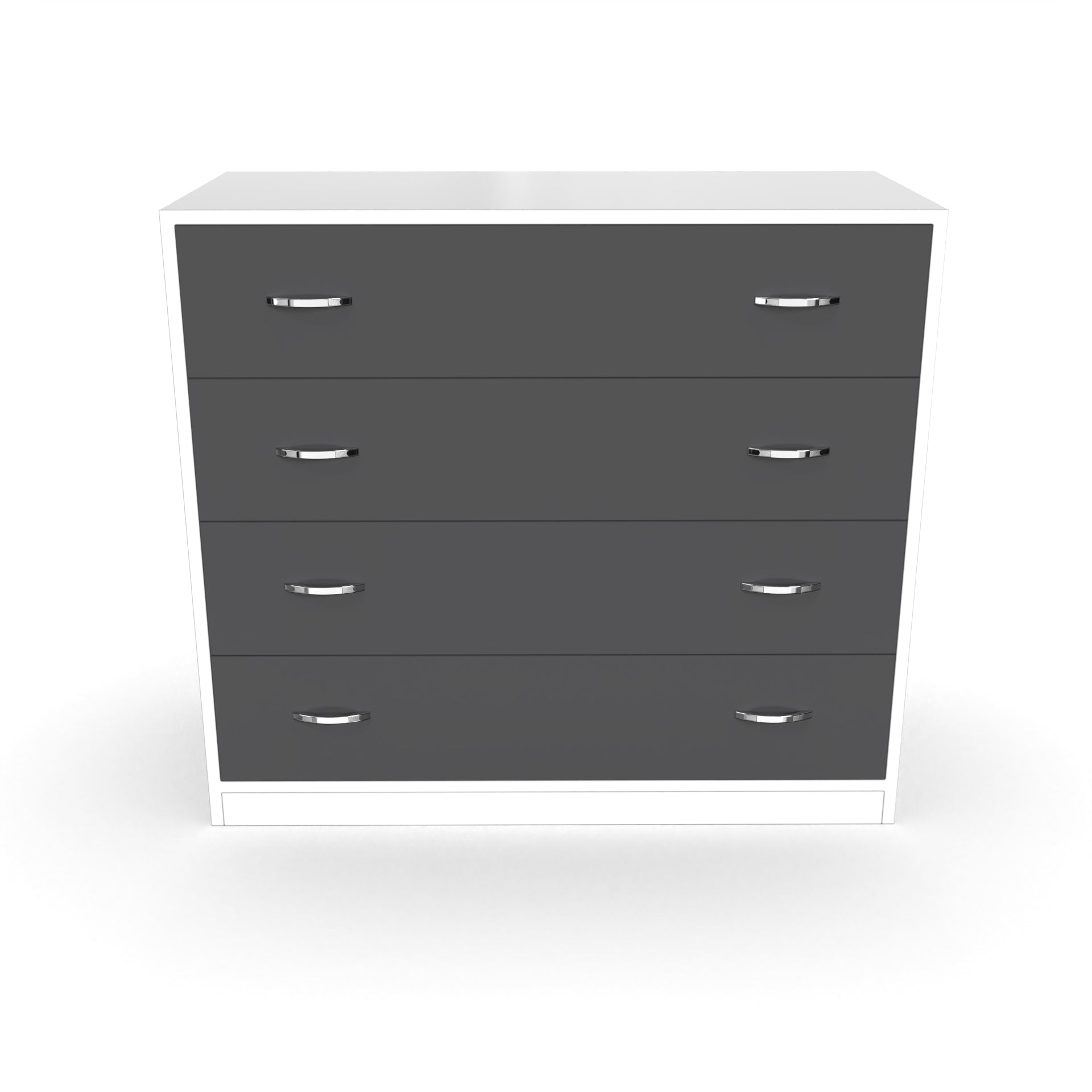 Bliss Chest with 4 Drawers (3') - UV Glossy Slate Grey and Frosty White - Neehv Home