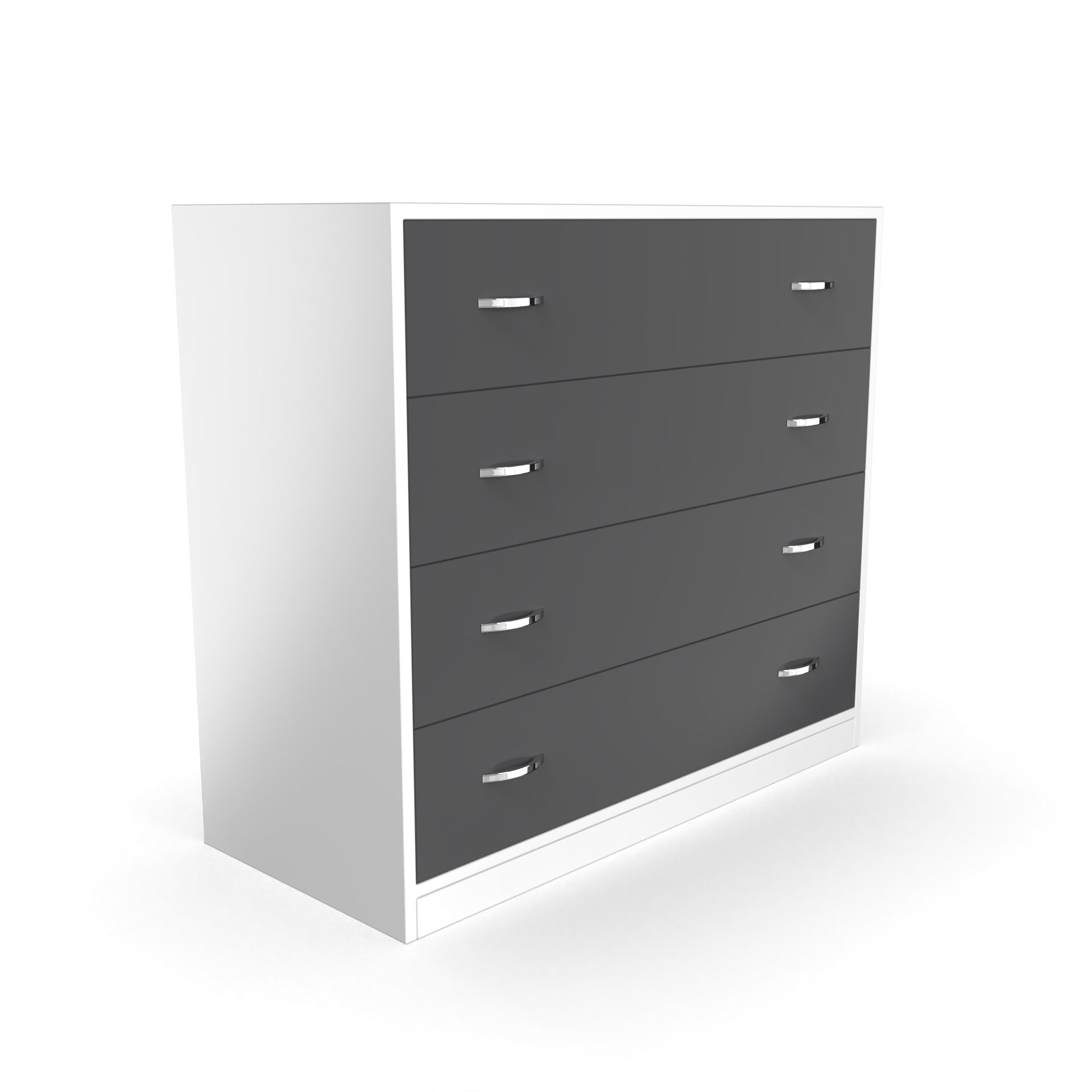 Bliss Chest with 4 Drawers (3') - UV Glossy Slate Grey and Frosty White - Neehv Home