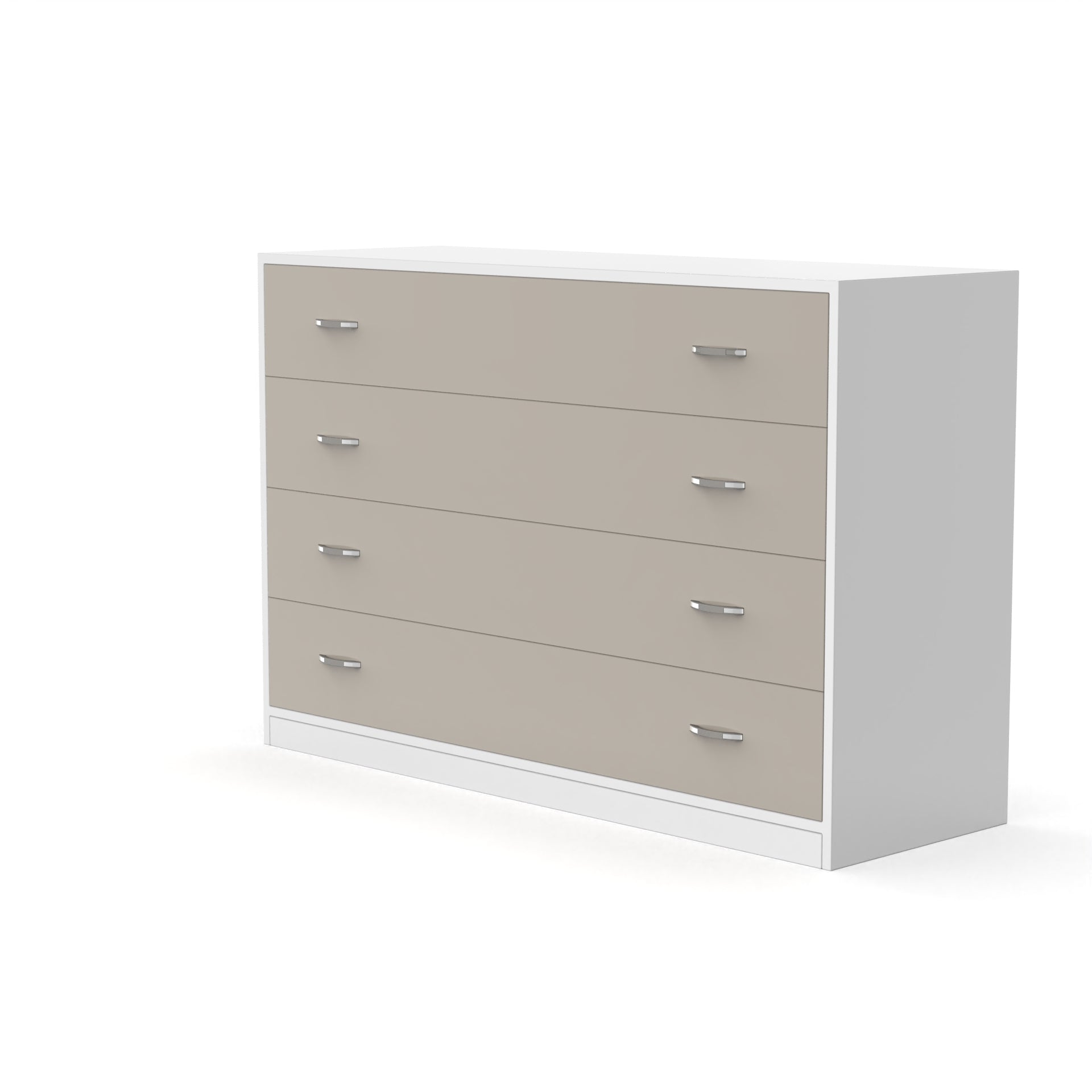 Bliss Chest with 4 Drawers (4') - UV Glossy Pebble Beach and Frosty White - Neehv Home