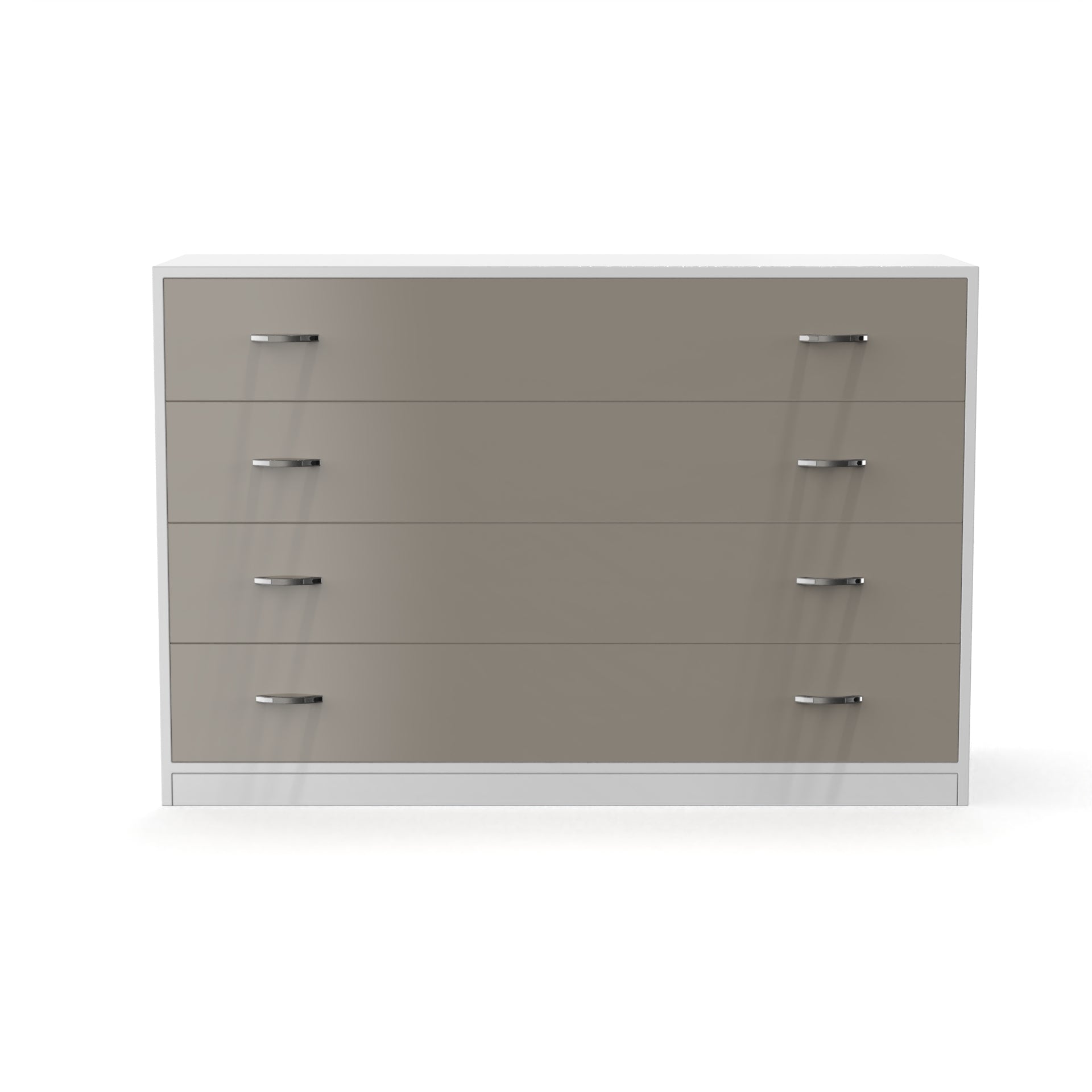 Bliss Chest with 4 Drawers (4') - UV Glossy Pebble Beach and Frosty White - Neehv Home