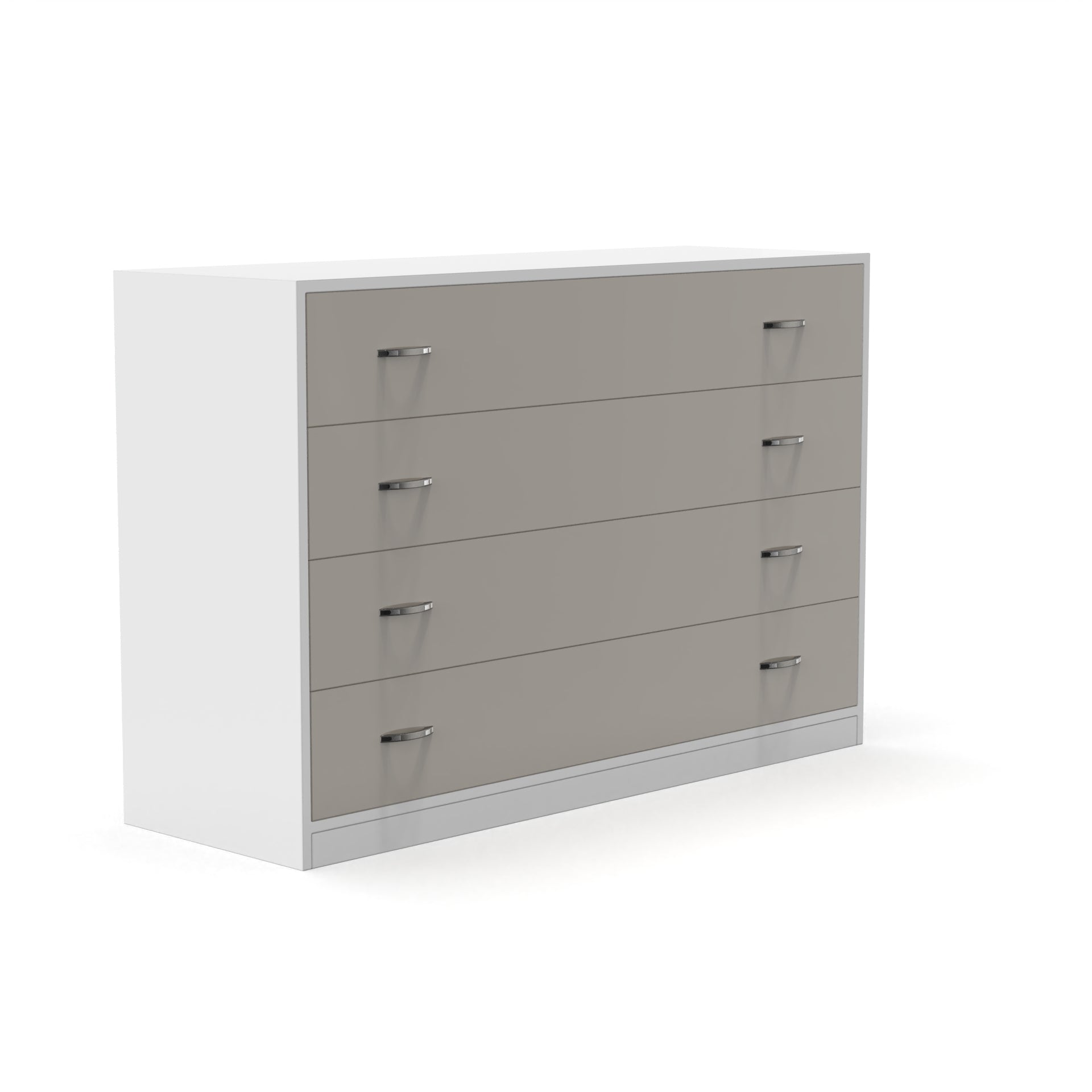 Bliss Chest with 4 Drawers (4') - UV Glossy Pebble Beach and Frosty White - Neehv Home