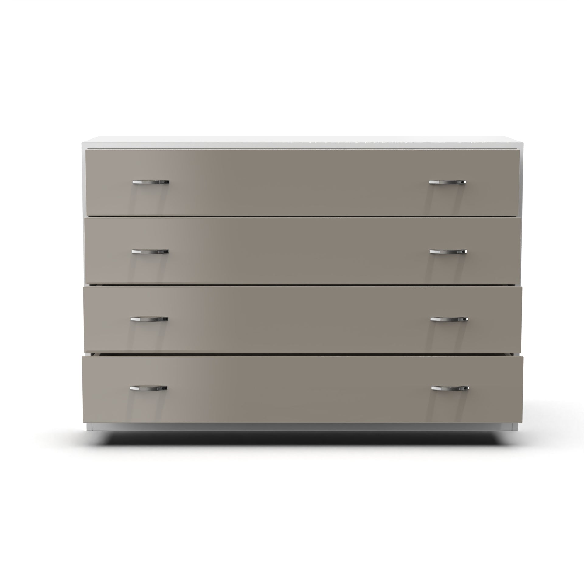 Bliss Chest with 4 Drawers (4') - UV Glossy Pebble Beach and Frosty White - Neehv Home