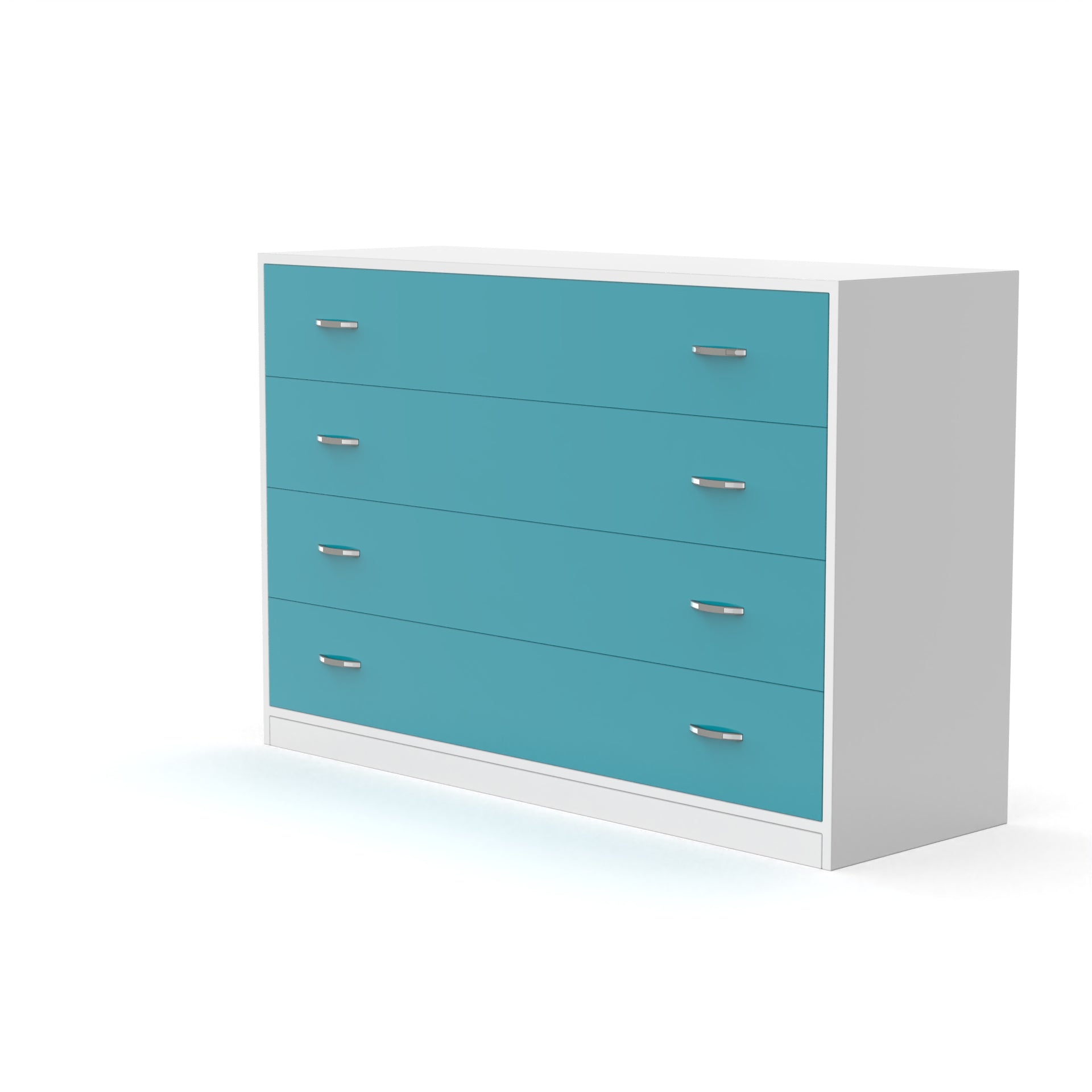 Bliss Chest with 4 Drawers (4') - Caribe and Frosty White - Neehv Home