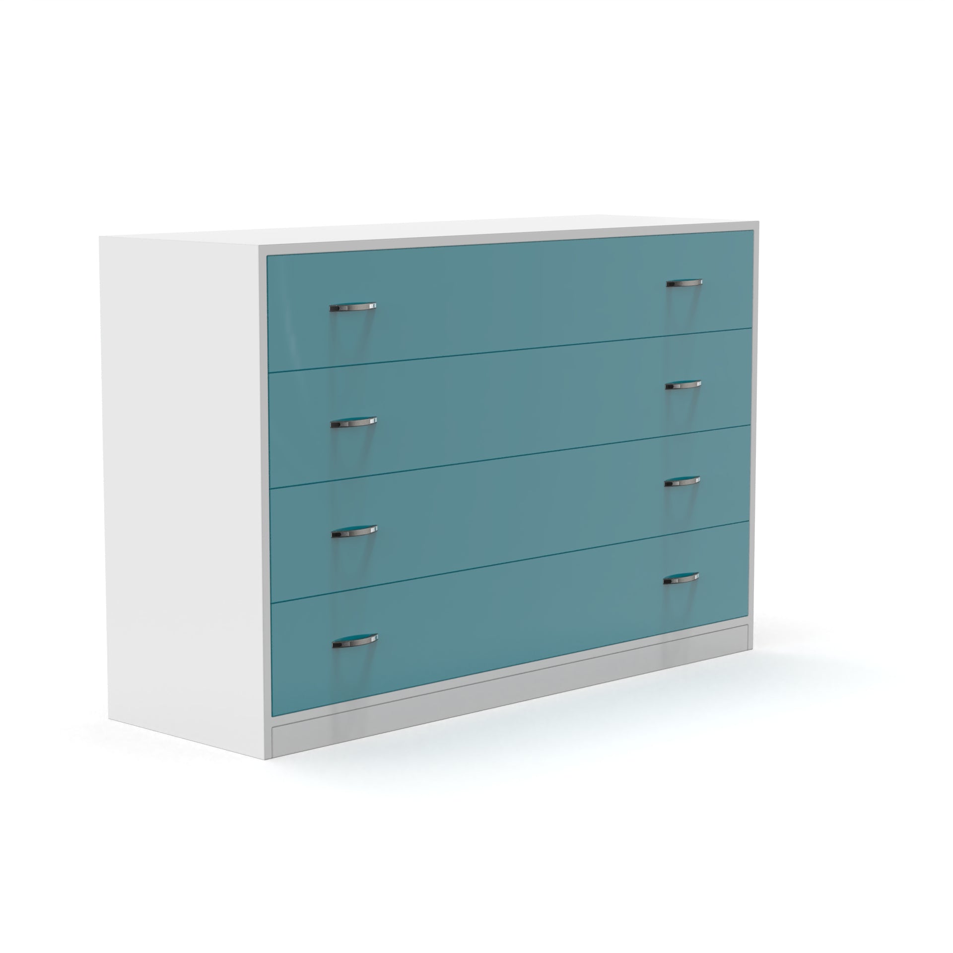 Bliss Chest with 4 Drawers (4') - Caribe and Frosty White - Neehv Home