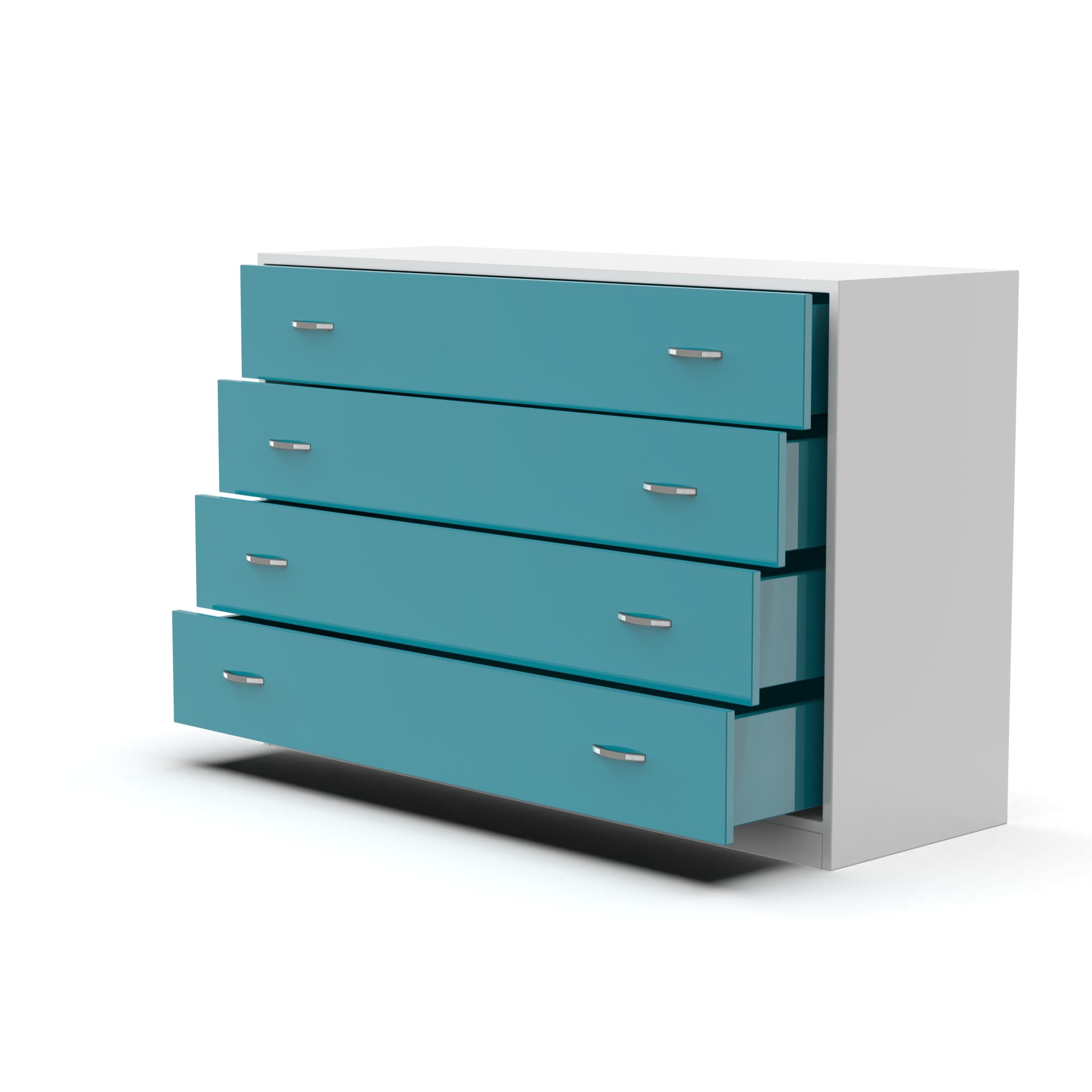 Bliss Chest with 4 Drawers (4') - Caribe and Frosty White - Neehv Home